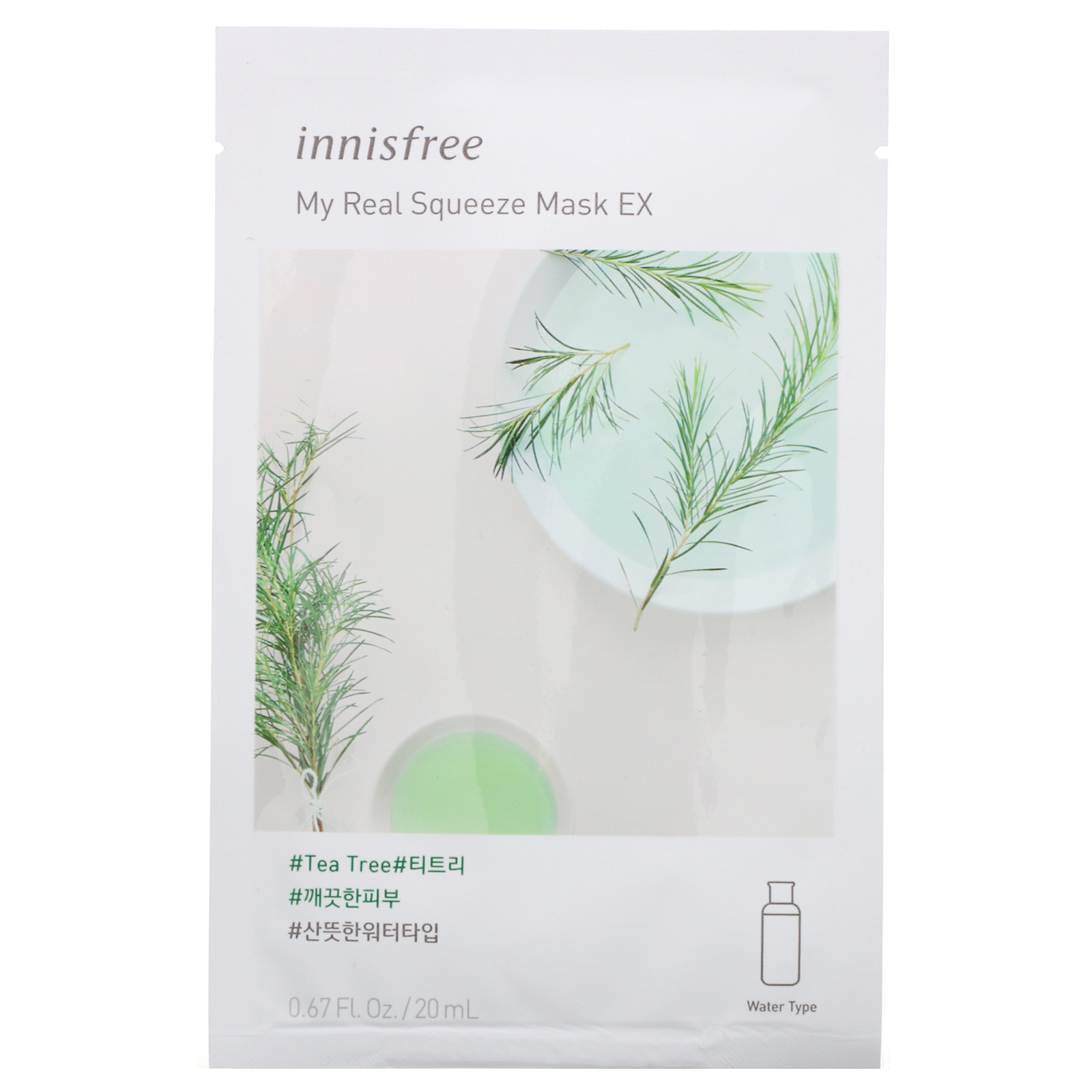 Comprar Innisfree, My Real Squeeze Mask EX, Tea Tree, 1 Sheet, 0.67 fl oz (20 ml)