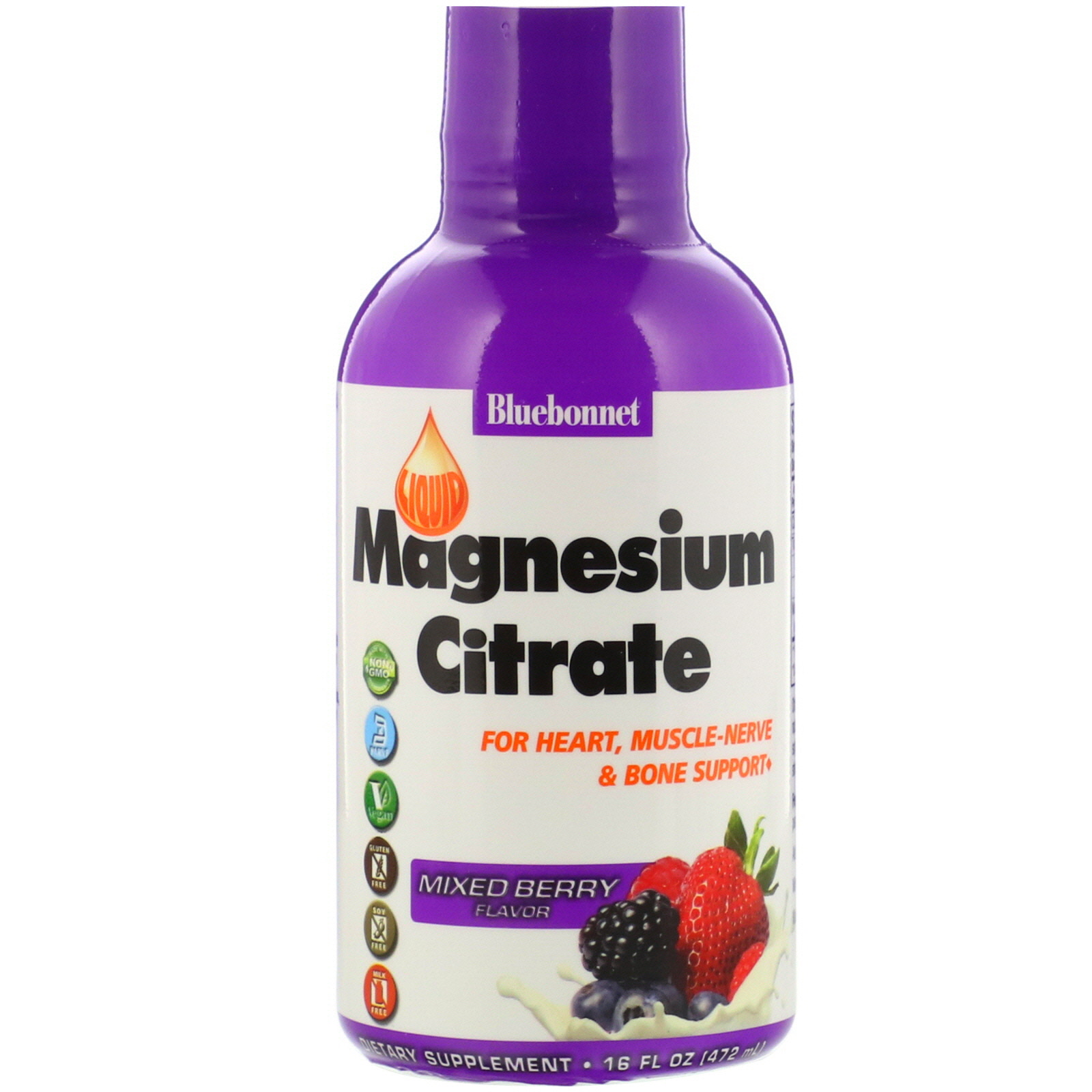 Comprar Bluebonnet Nutrition, Liquid Magnesium Citrate, Mixed Berry Flavor, 16 fl oz (472 ml)