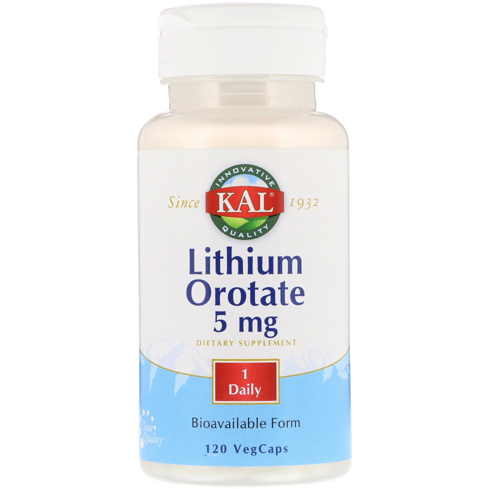 Comprar KAL, Orotato de Lítio, 5 mg, 120 Cápsulas Vegetais