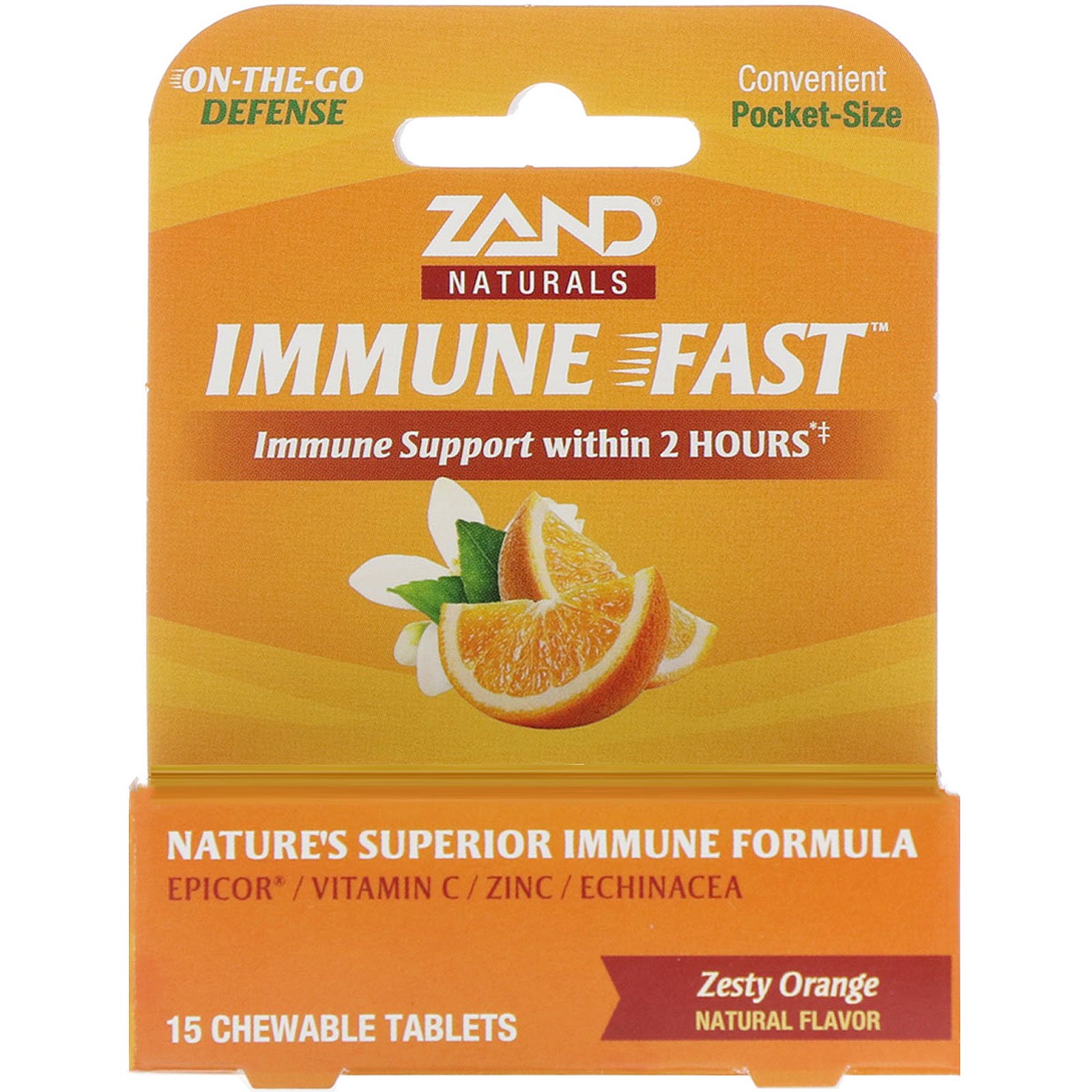 Comprar Zand, Immune Fast, Laranja Azeda, 15 Comprimidos Mastigáveis