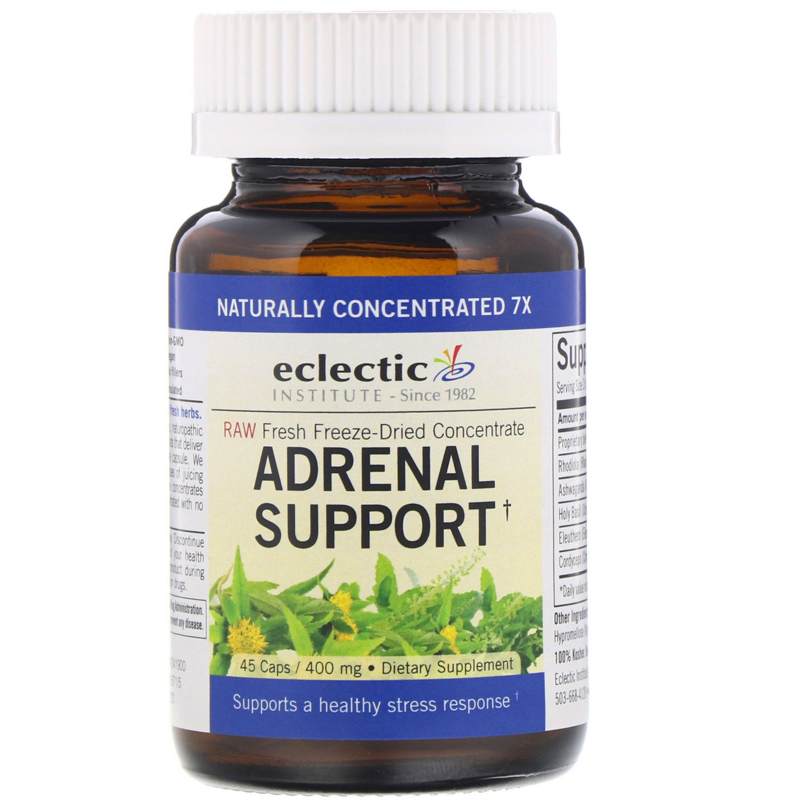 Comprar Eclectic Institute, Suporte Adrenal, 400 mg, 45 Cápsulas