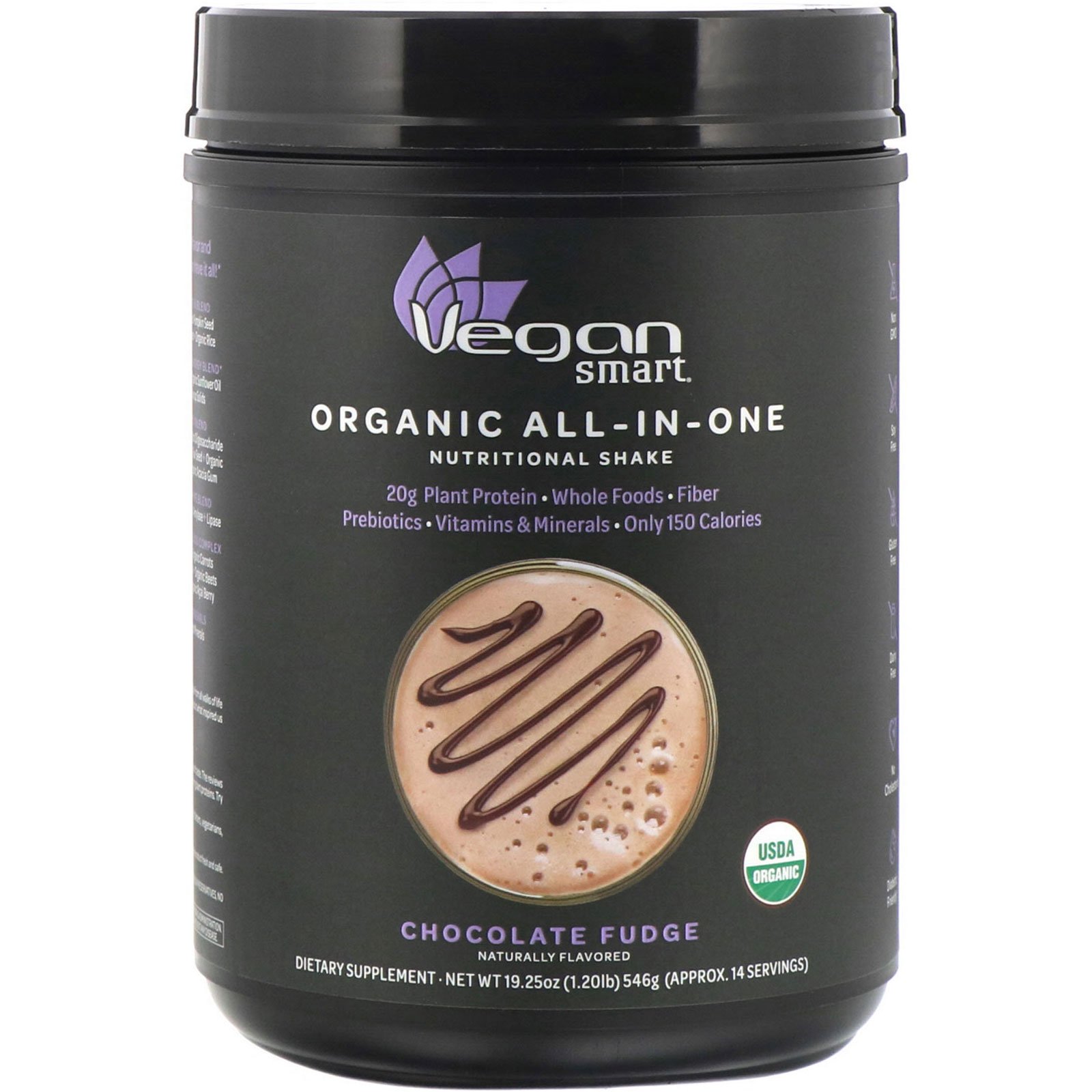 Comprar VeganSmart, Shake Nutricional All-In-One Orgânico, Doce de Chocolate, 19,25 oz (546 g)