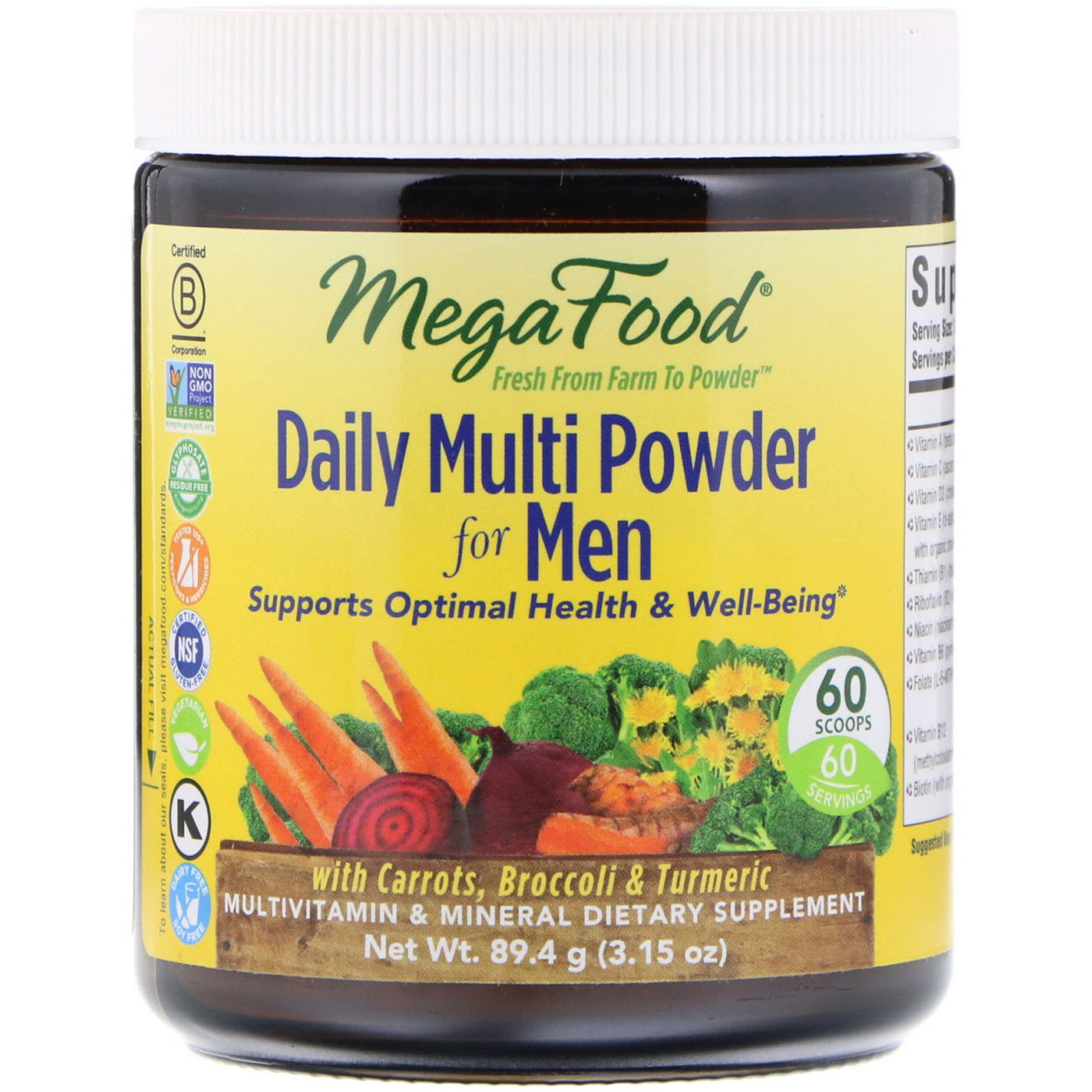 Comprar MegaFood, Multivitamínico Diário em Pó para Homens, 89,4 g (3,15 oz)