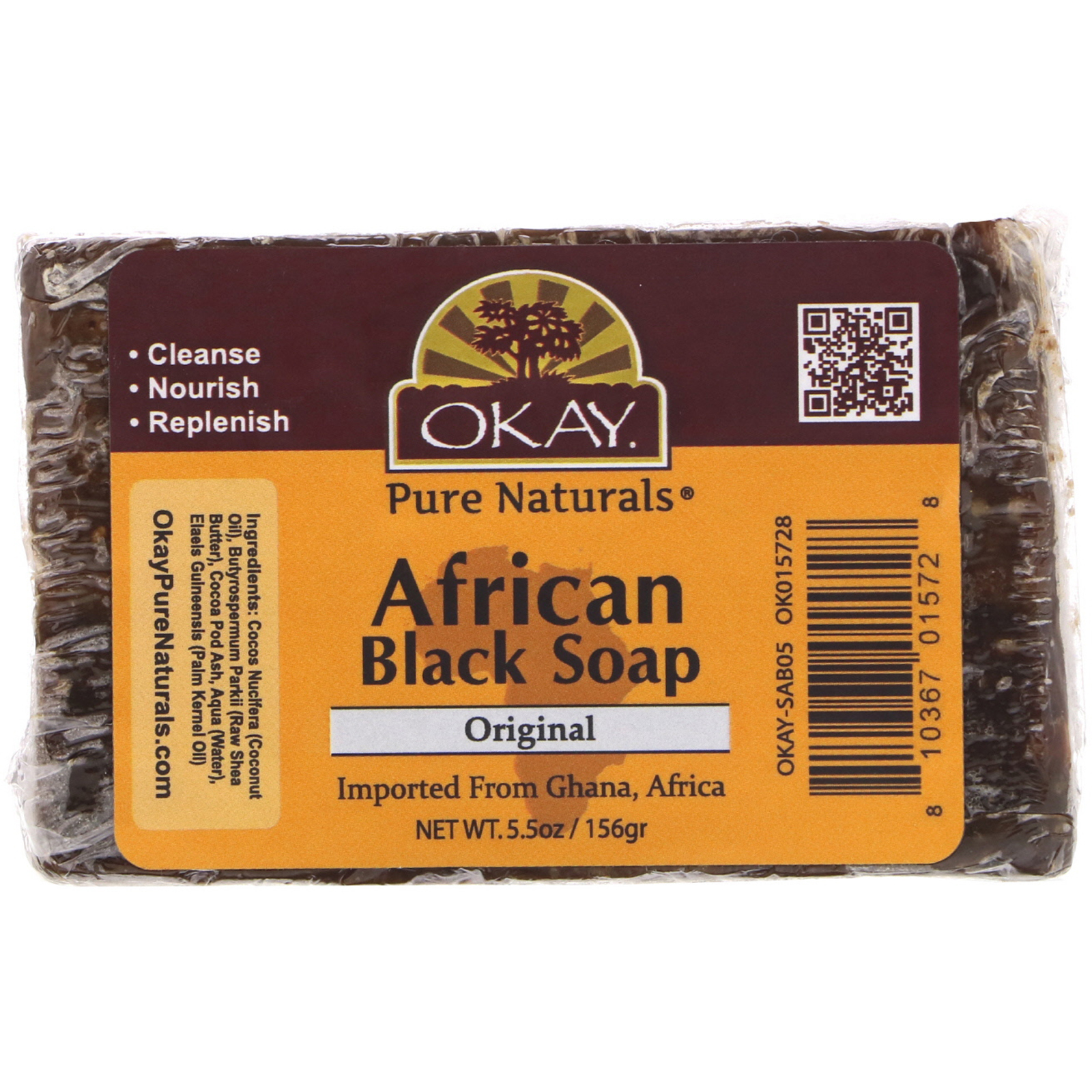 Comprar Okay Pure Naturals, African Black Soap, Original, 5.5 oz (156 g)