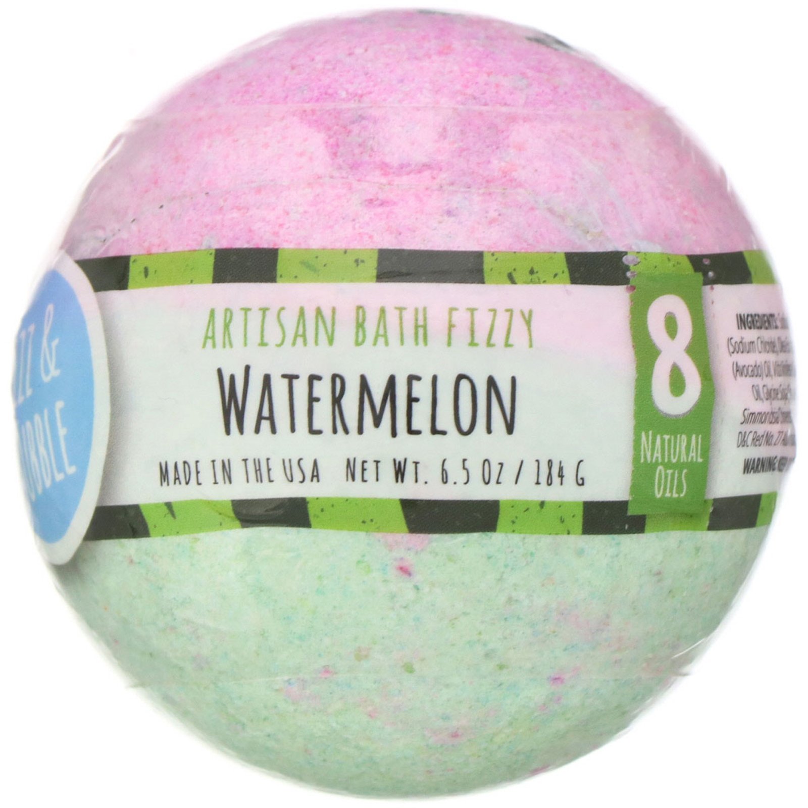 Comprar Fizz & Bubble, Esfera efervescente artesanal, Watermelon, 6,5 oz (184 g)