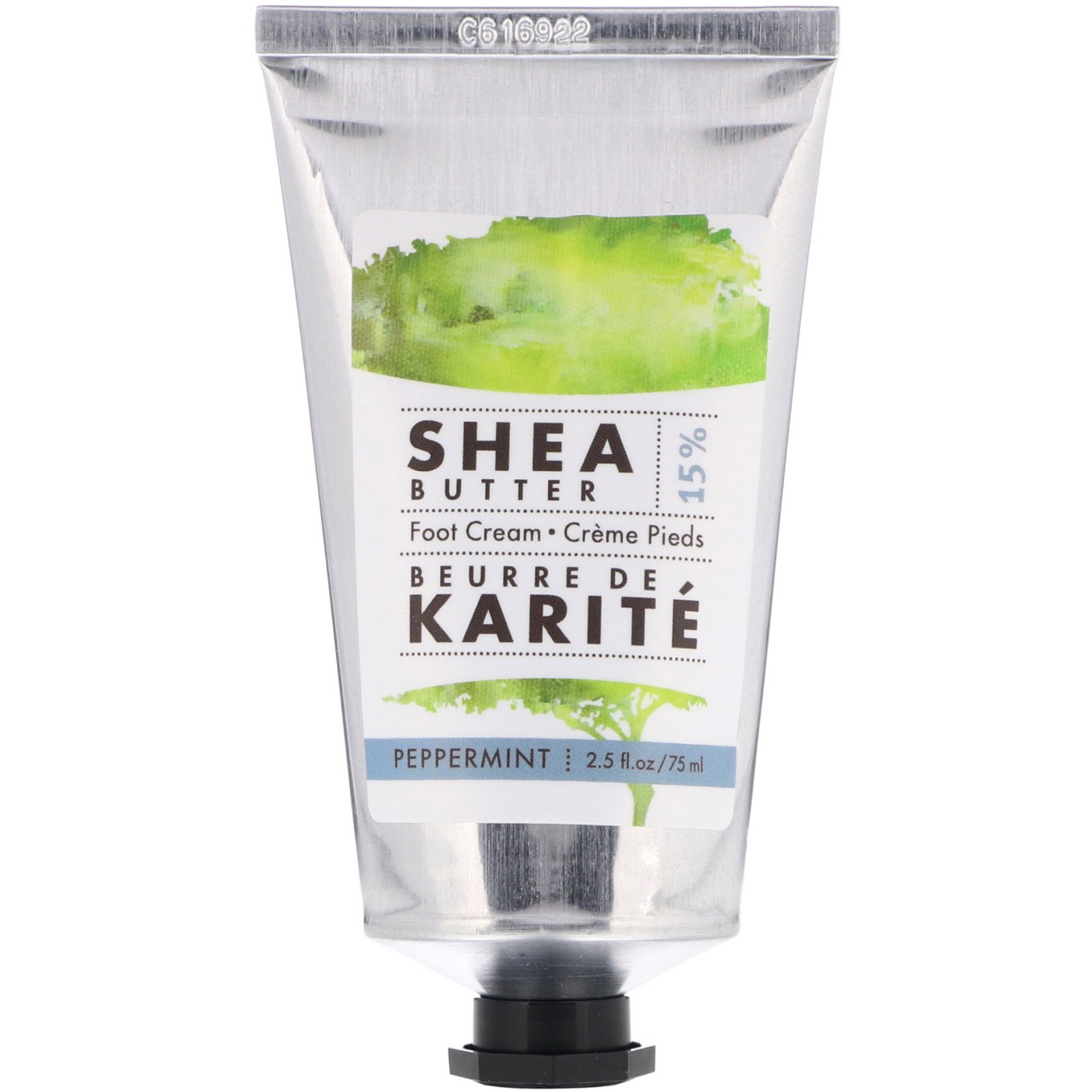 Comprar European Soaps, Pre de Provence, Shea Butter Foot Cream, Peppermint, 2.5 fl oz (75 ml) - Imagem 3