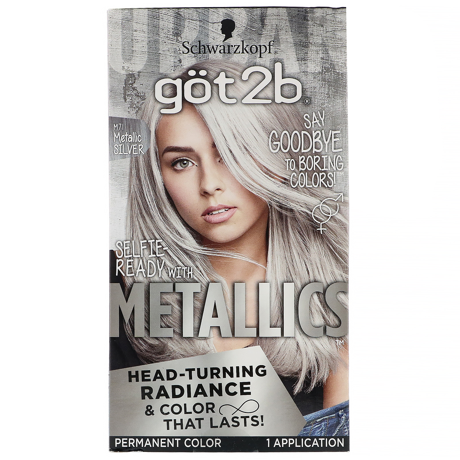 Comprar got2b, Metallics, Tintura para Cabelo Permanente, M71 Metallic Silver, 1 Aplicação