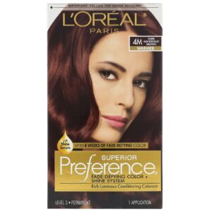 Comprar L'Oreal, Superior Preference, Sistema Fade-Defying Color + Shine, Warm, Dark Mahogany Brown 4M, 1 Aplicação