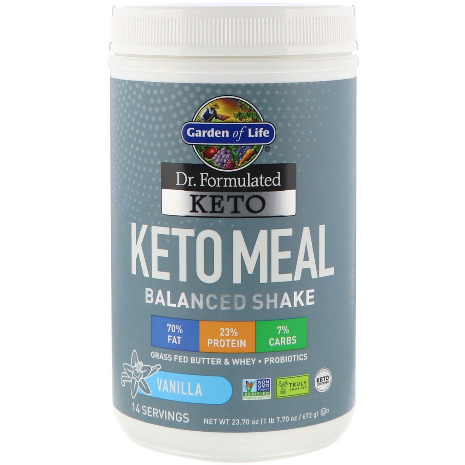 Comprar Garden of Life, Dr. Formulated Keto Meal Balanced Shake, Vanilla, 23.70 oz (672 g)