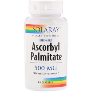 Comprar Solaray, Palmitato de Ascorbil, 500 mg, 60 Cápsulas