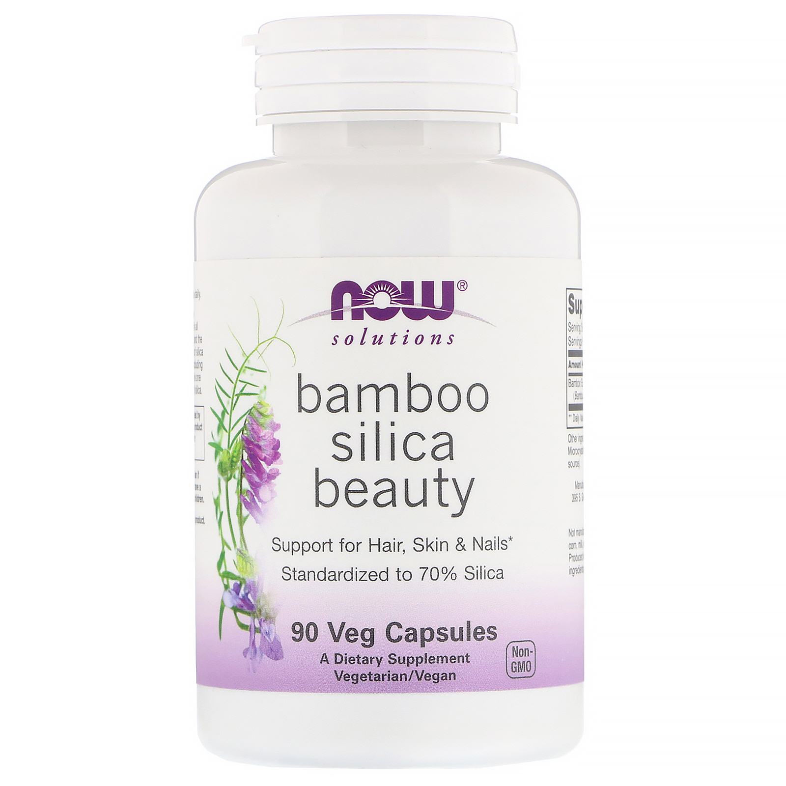 Comprar Now Foods, Soluções, Beleza com Sílica e Bambu, 90 Cápsulas Vegetais
