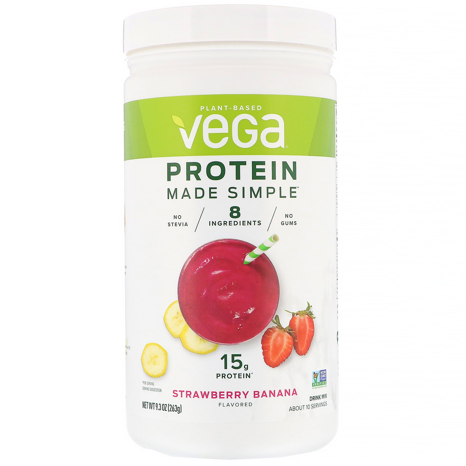 Comprar Vega, Protein Made Simple, Morango e Banana, 263 g (9,3 oz)