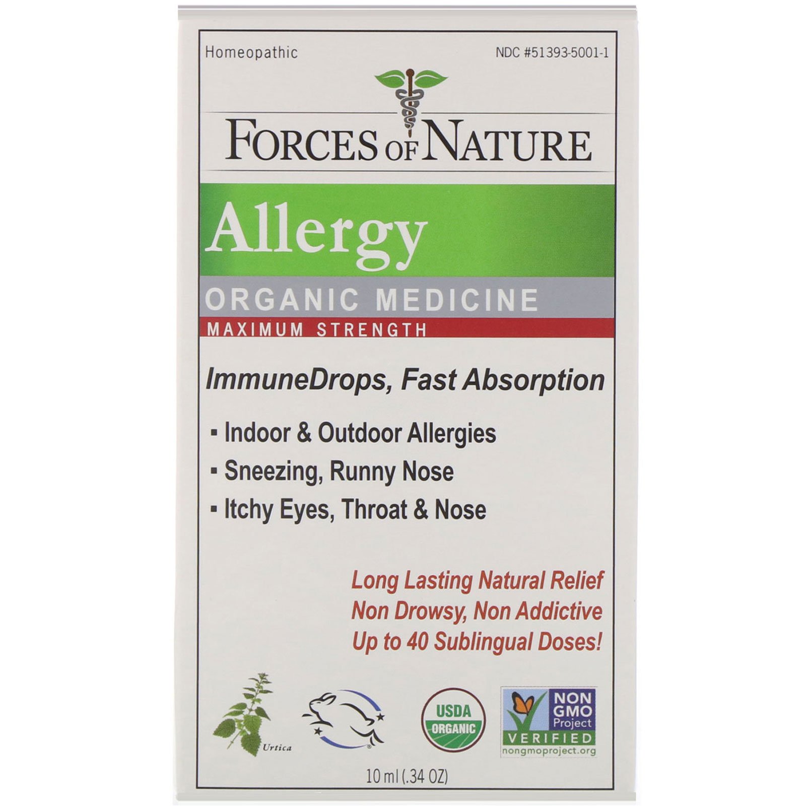 Comprar Forces of Nature, Alergia, Medicamento Orgânico, ImmuneDrops, Concentração Máxima, 10 ml (0,34 oz)