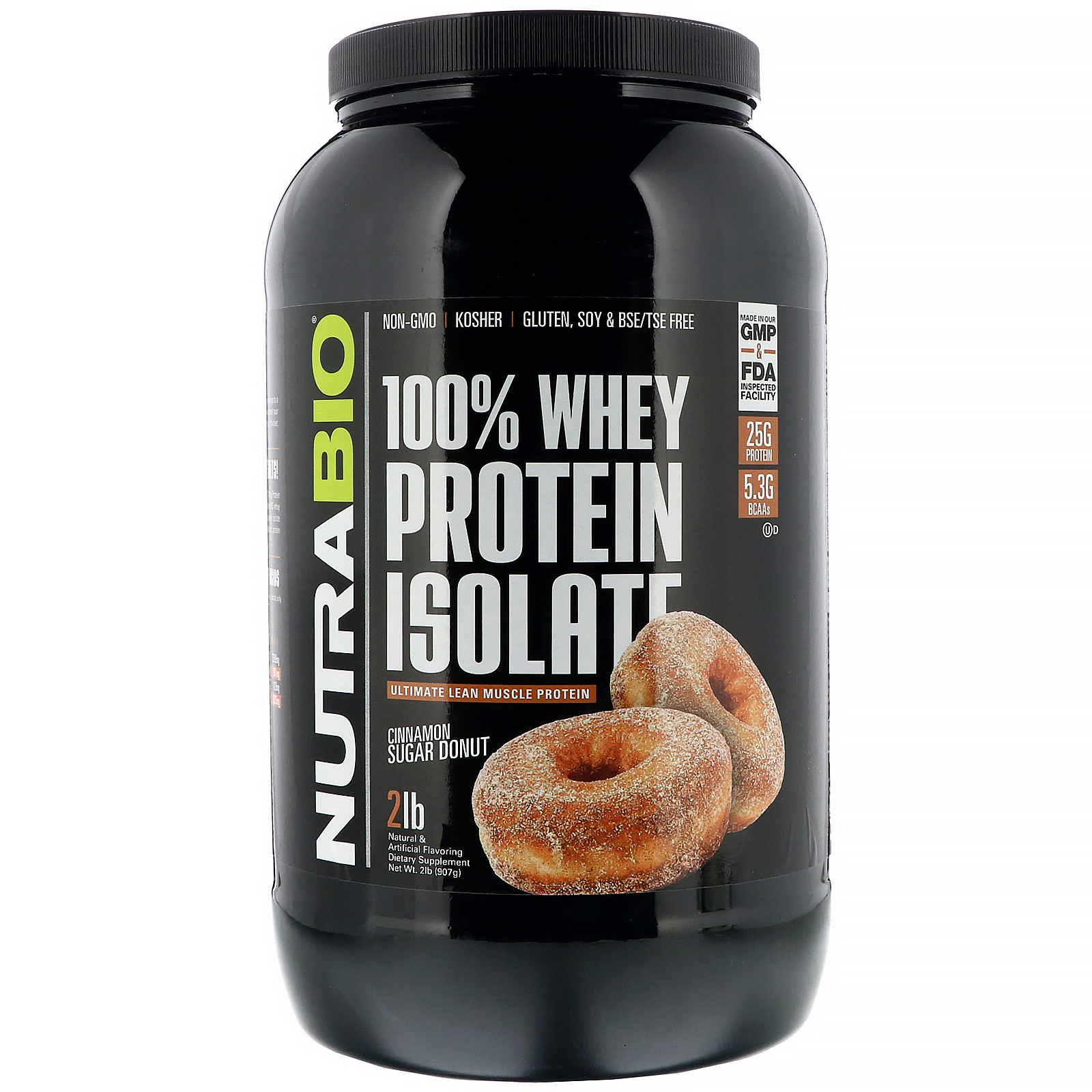 Comprar NutraBio Labs, 100% Whey Isolado, Donut de Canela e Açúcar, 907 g (2 lb)