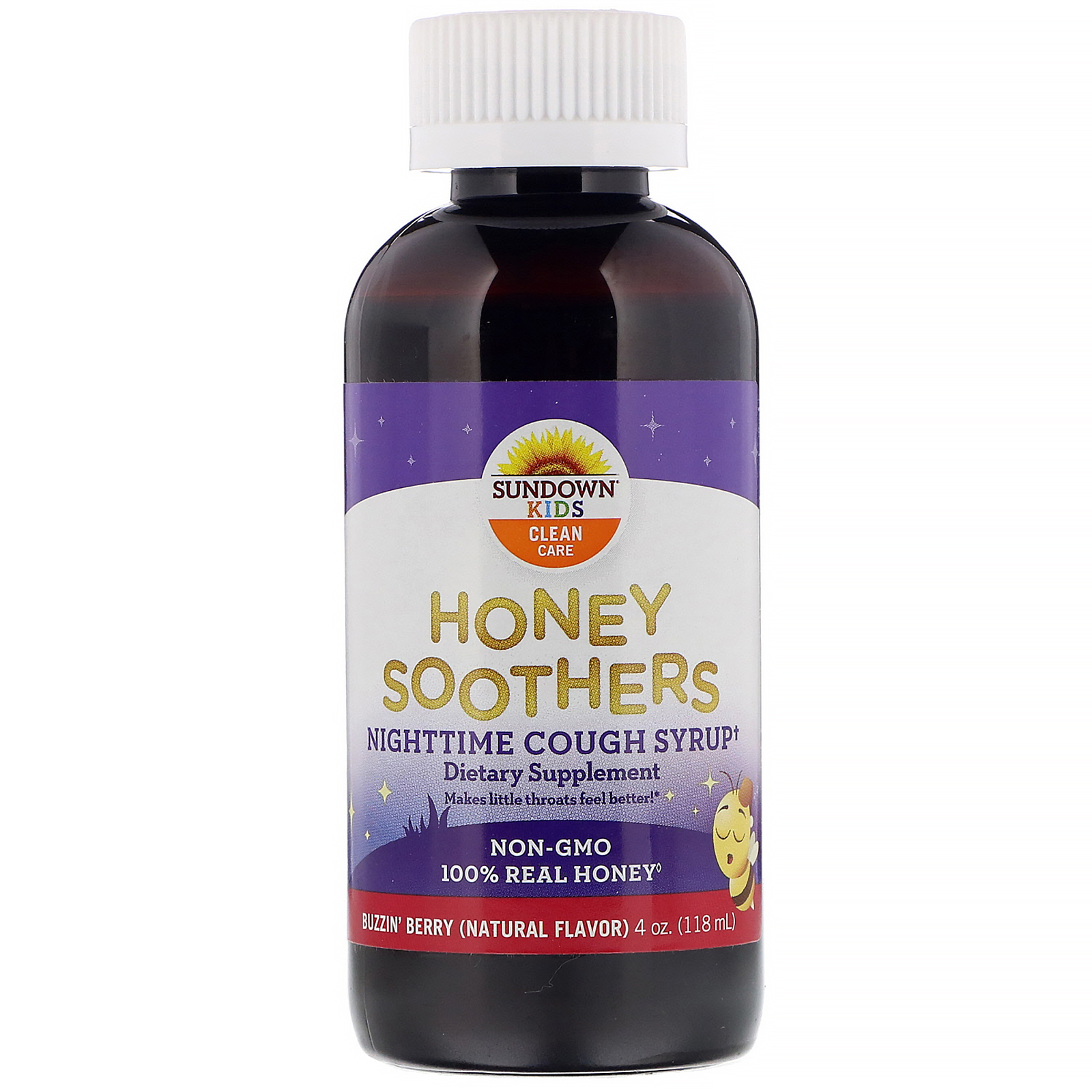 Comprar Sundown Naturals Kids, Honey Soothers, Xarope Noturno para Tosse, Frutas Vermelhas, 118 ml (4 oz)