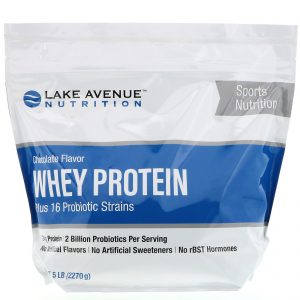 Comprar Lake Avenue Nutrition, Proteína Whey + Probióticos, Sabor Chocolate, 2270 g (5 lb)