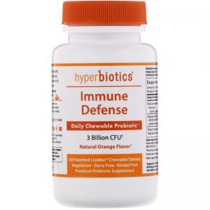 Comprar Hyperbiotics, Immune Defense, 3 Billion CFU, Natural Orange, 60 Chewable Tablets