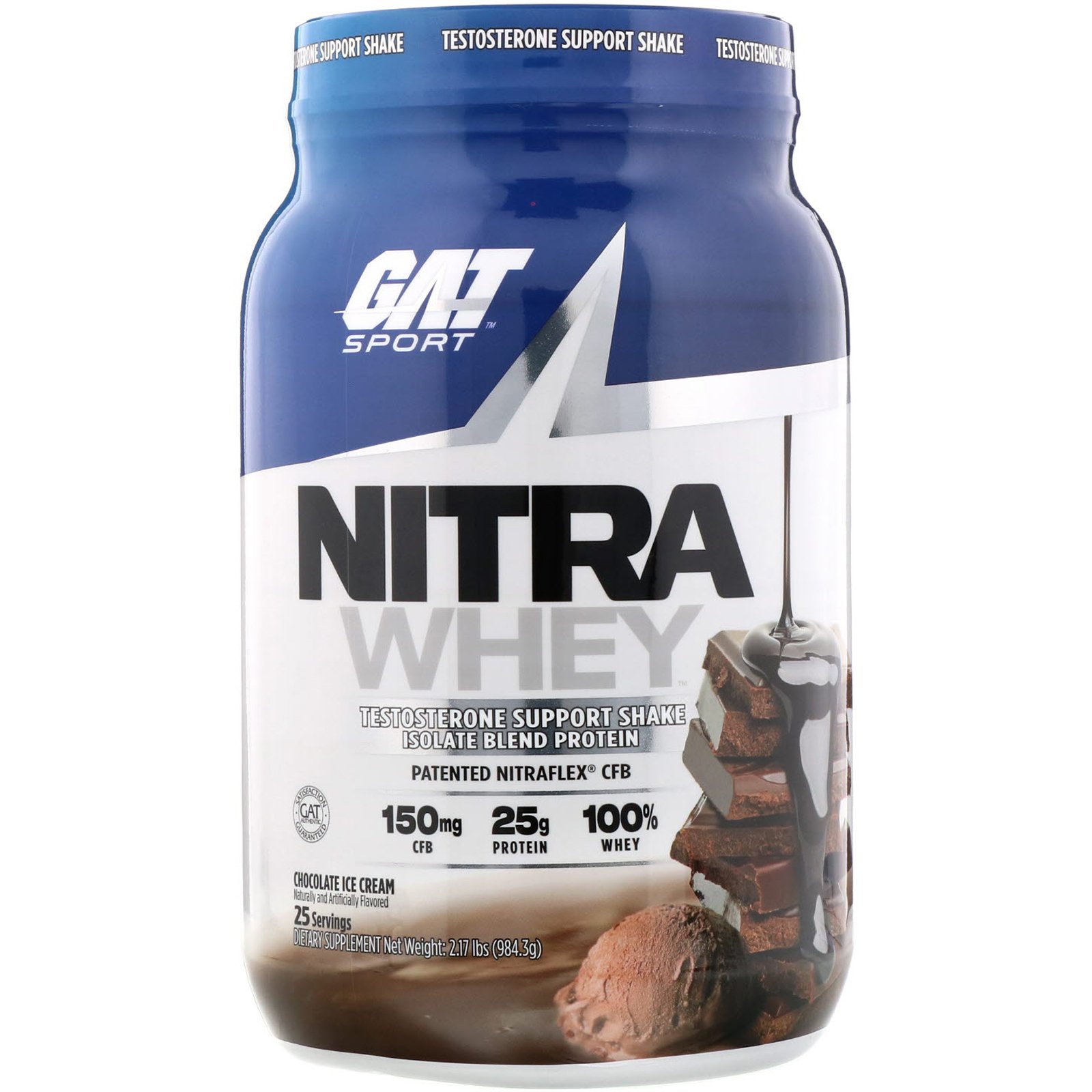 Comprar GAT, Nitra Whey, Testosterone Support Shake, Chocolate Ice Cream, 2.17 lb (984.3 g)