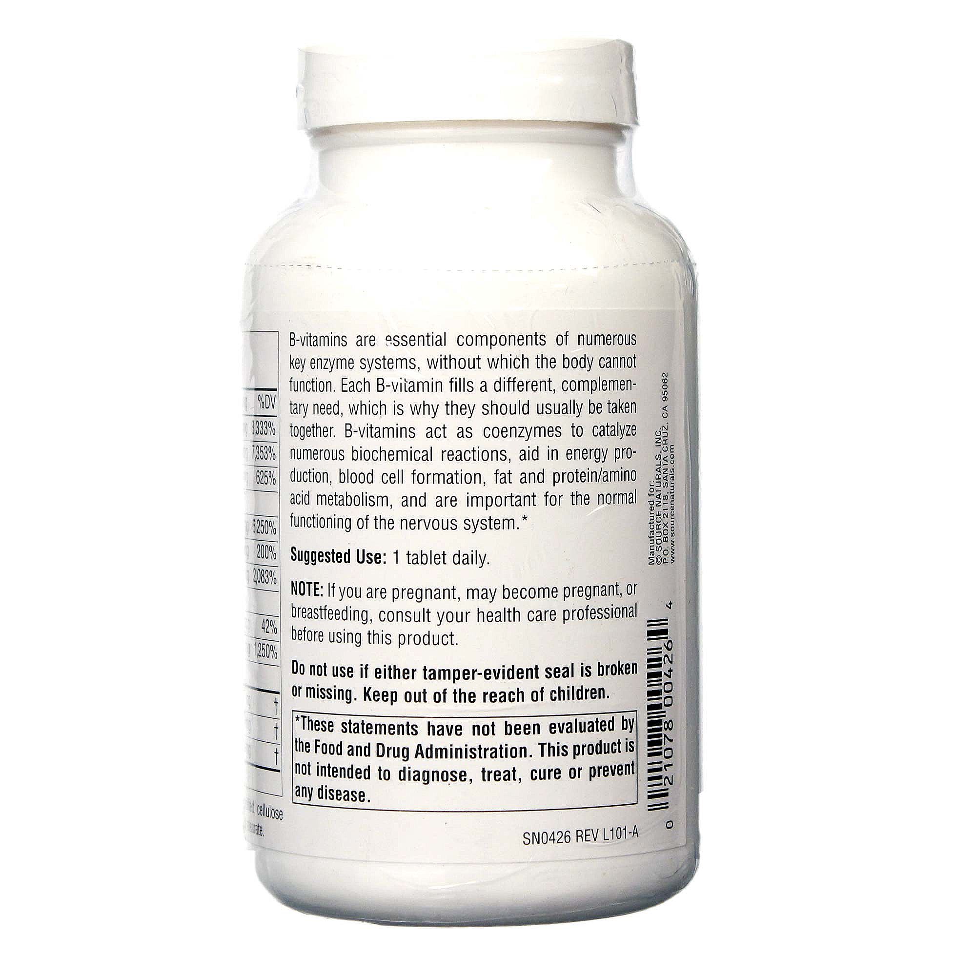 Comprar Source Naturals, Complexo B-125 - 90 Tabletes - Imagem 3