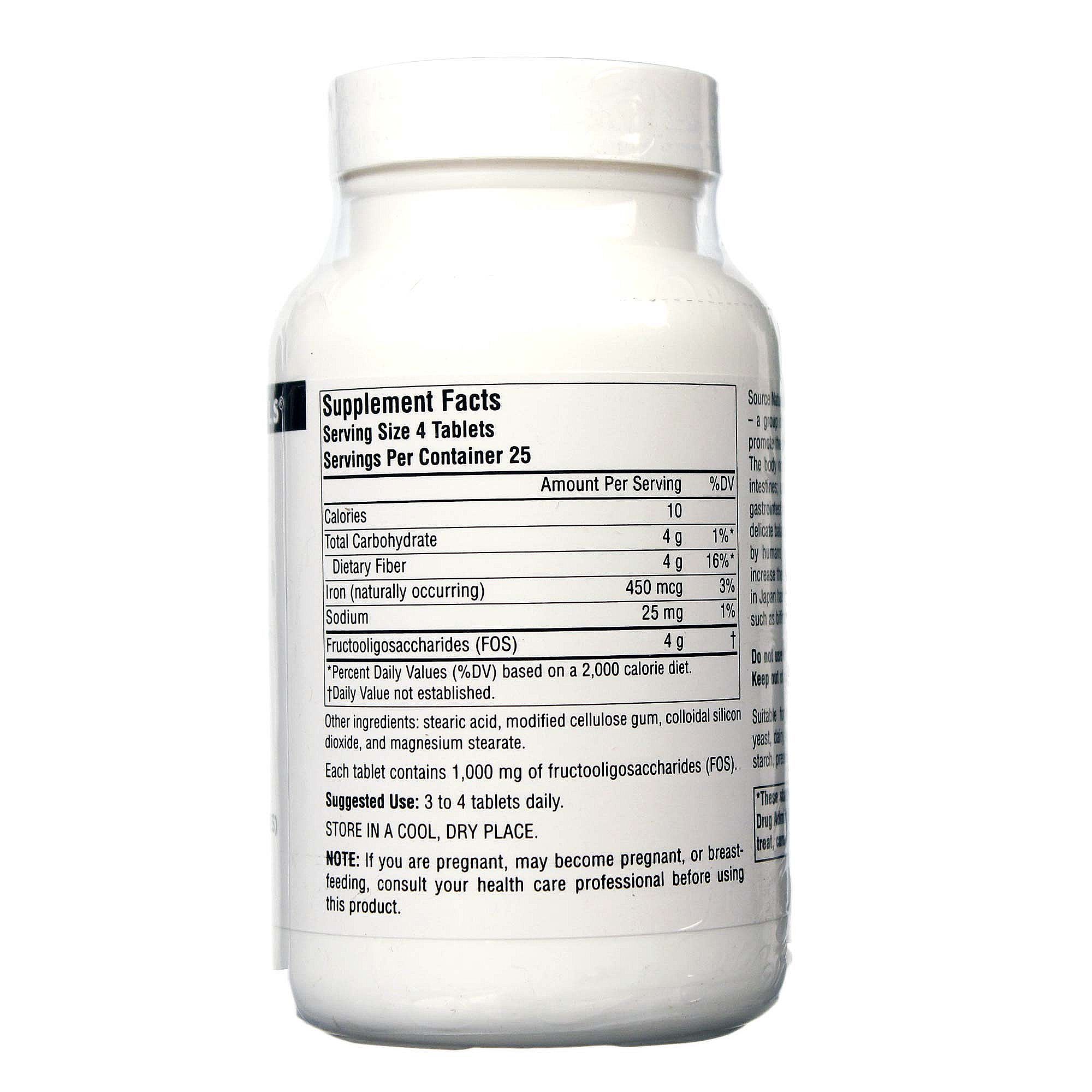Comprar Source Naturals FOS Fructoligosaccharides 100 Tabletes - Imagem 2