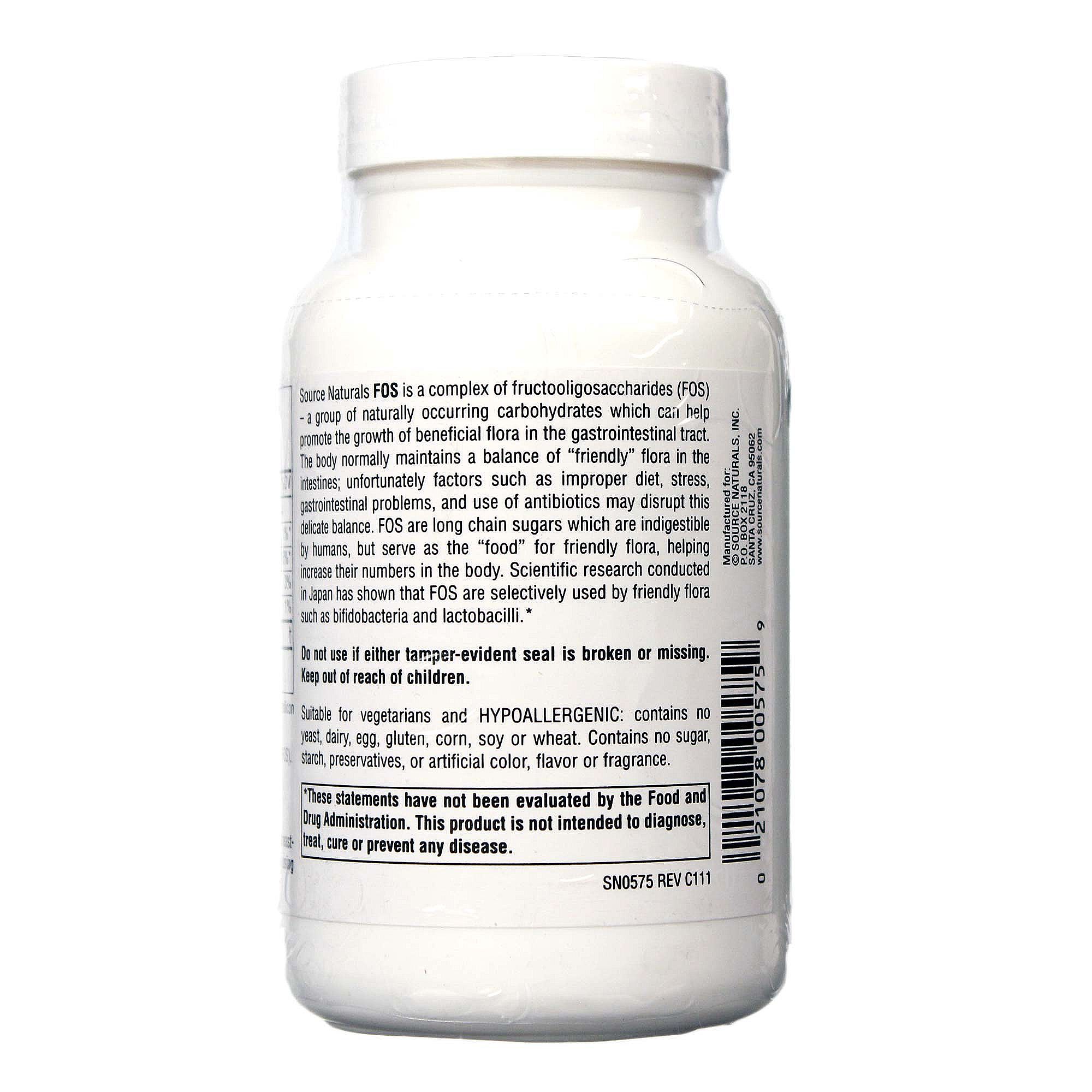 Comprar Source Naturals FOS Fructoligosaccharides 100 Tabletes - Imagem 3