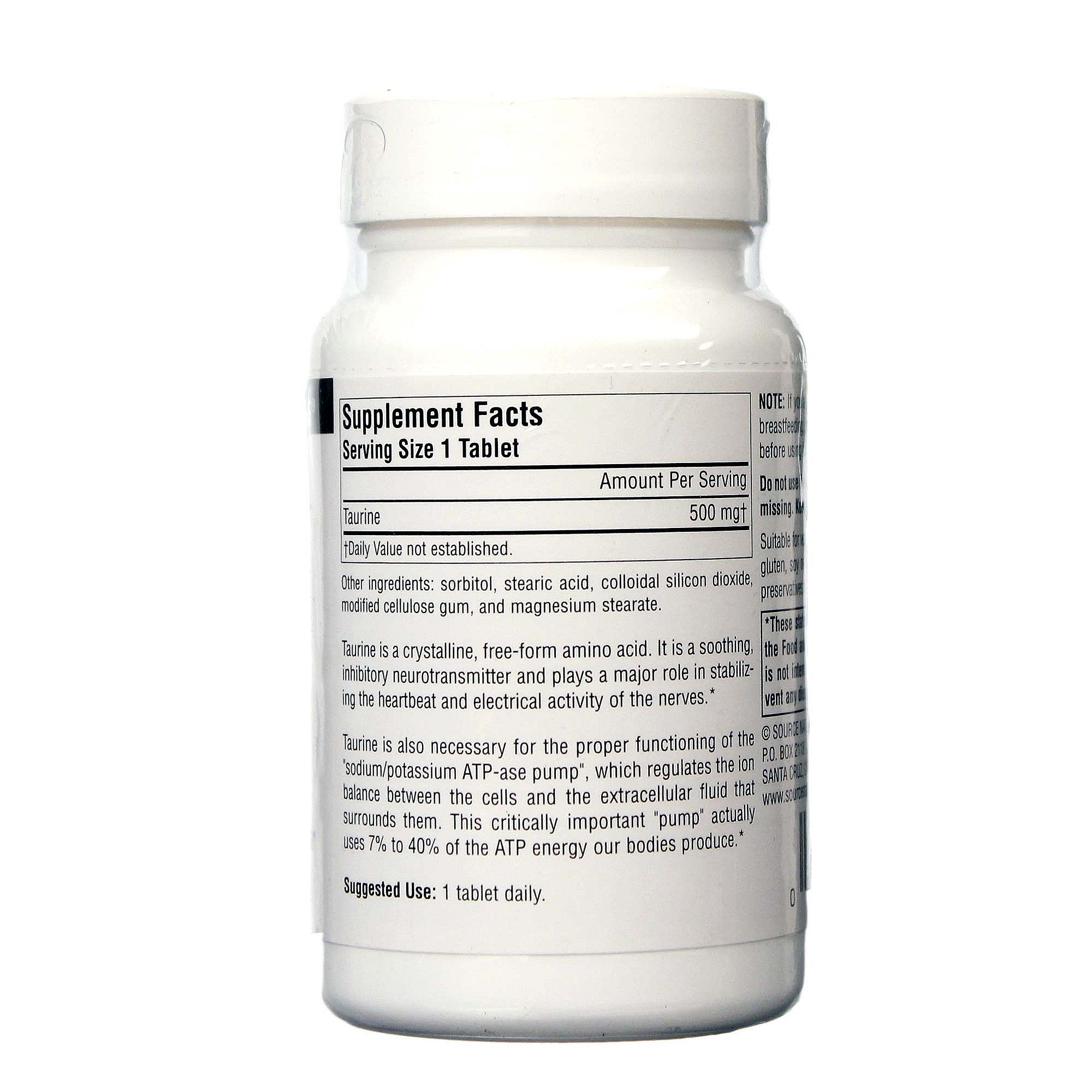 Comprar Source Naturals Taurina 500 mg 60 Tabletes - Imagem 2