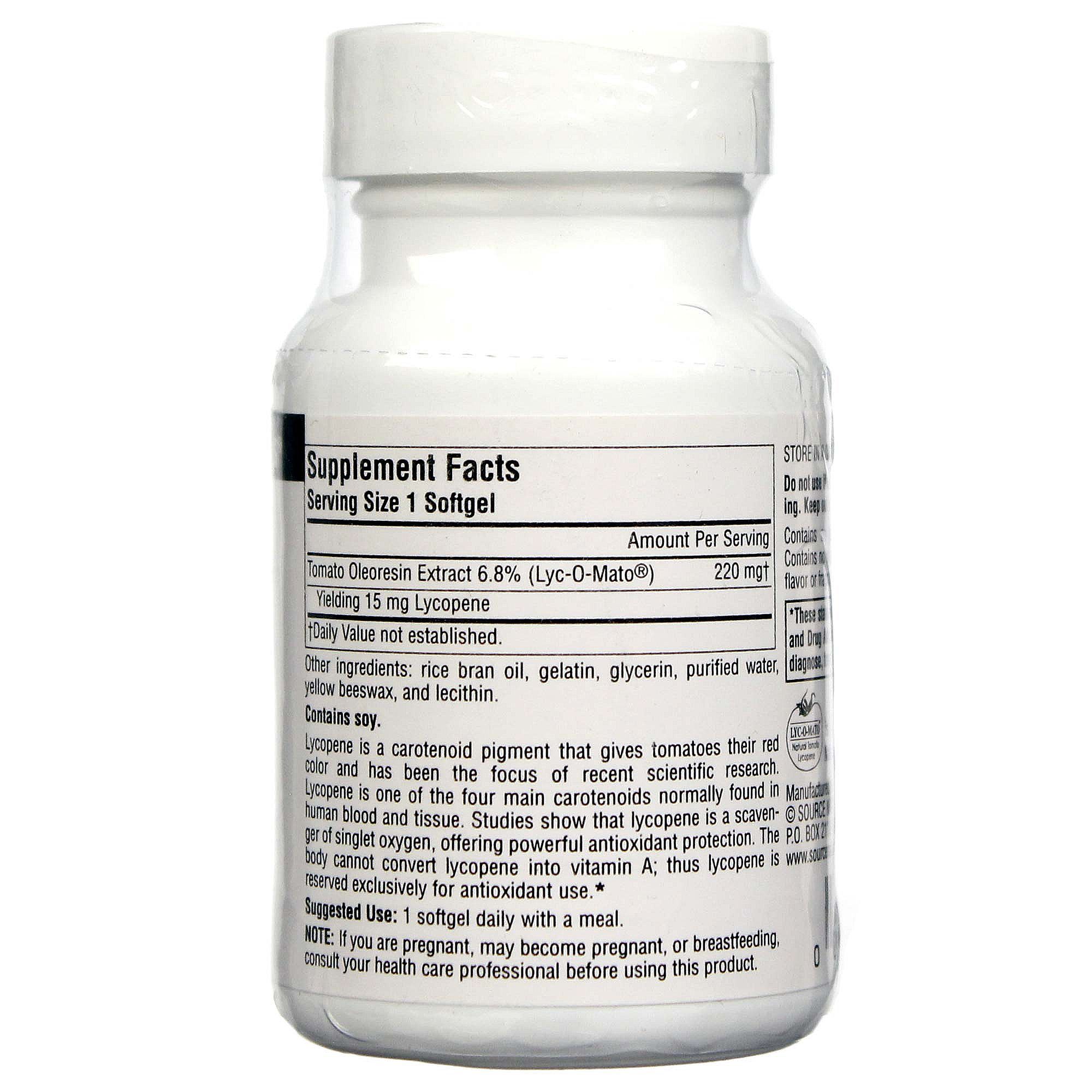 Comprar Source Naturals, Licopeno 15 mg - 30 cápsula de gel - Imagem 2