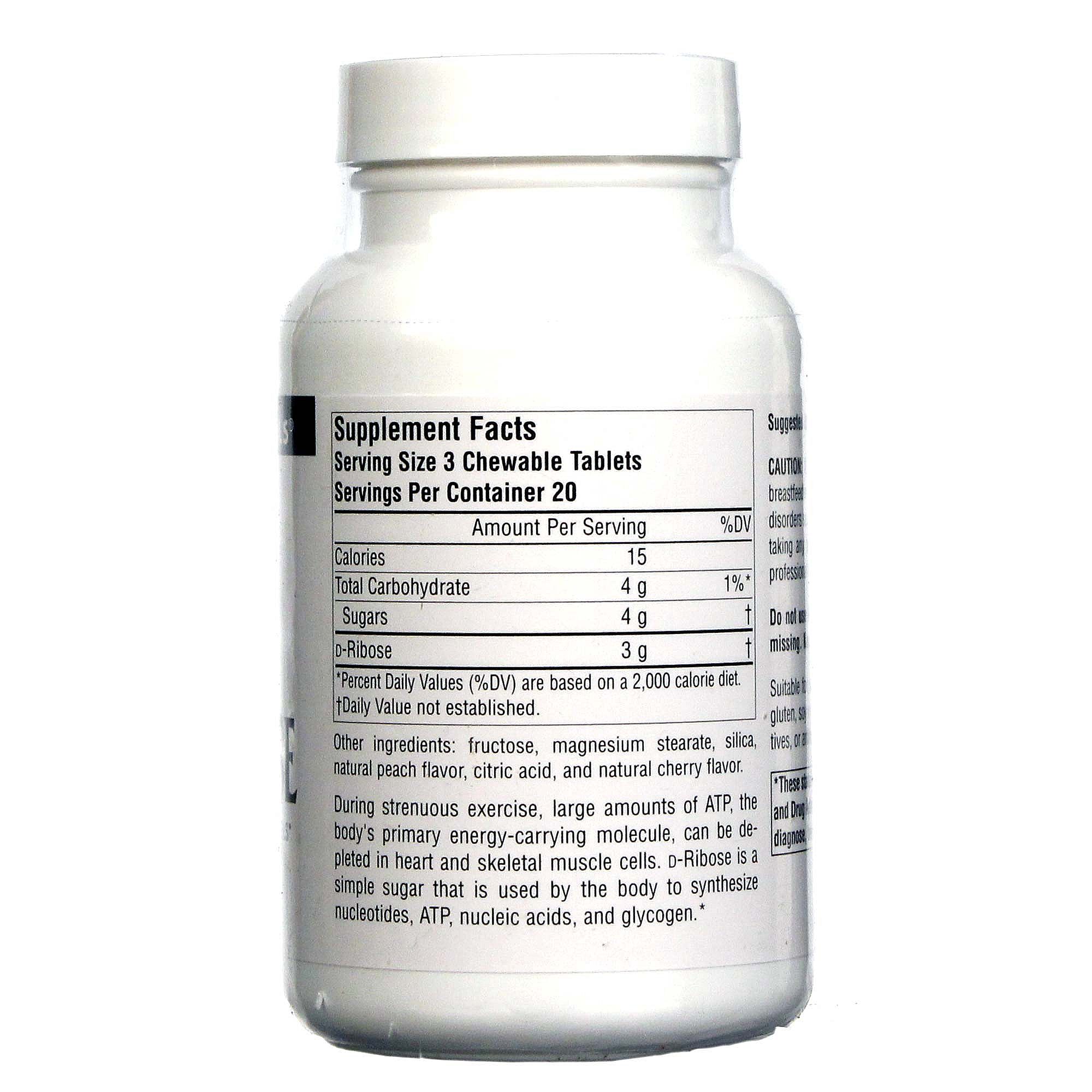 Comprar Source Naturals, D-ribose Suplemento Dietético - 60 Tabletes Mastigáveis - Imagem 2