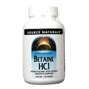 Comprar Source Naturals, HCl Betaína - 90 Tabletes