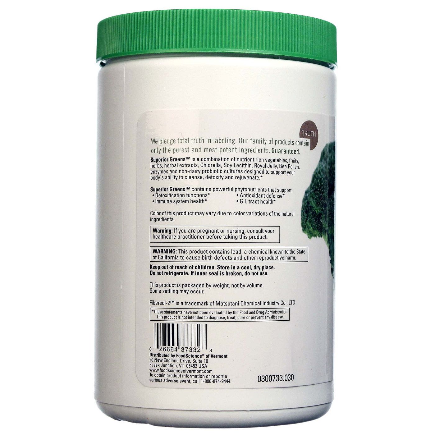 Comprar Food Science of Vermont, Superior Greens™ - 356 g - Imagem 3