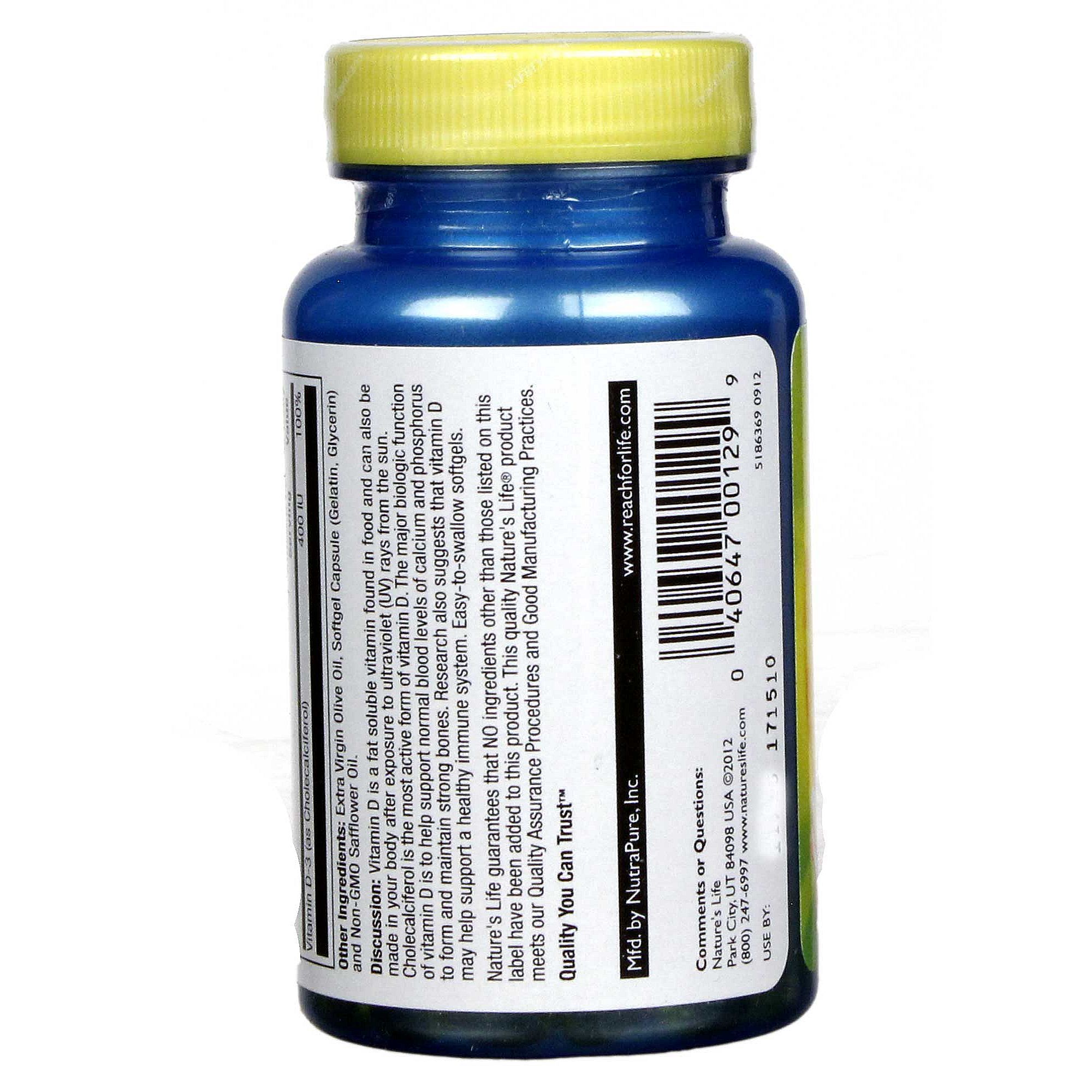 Comprar Nature's Life D-3 400 IU 100 Cápsulas - Imagem 3