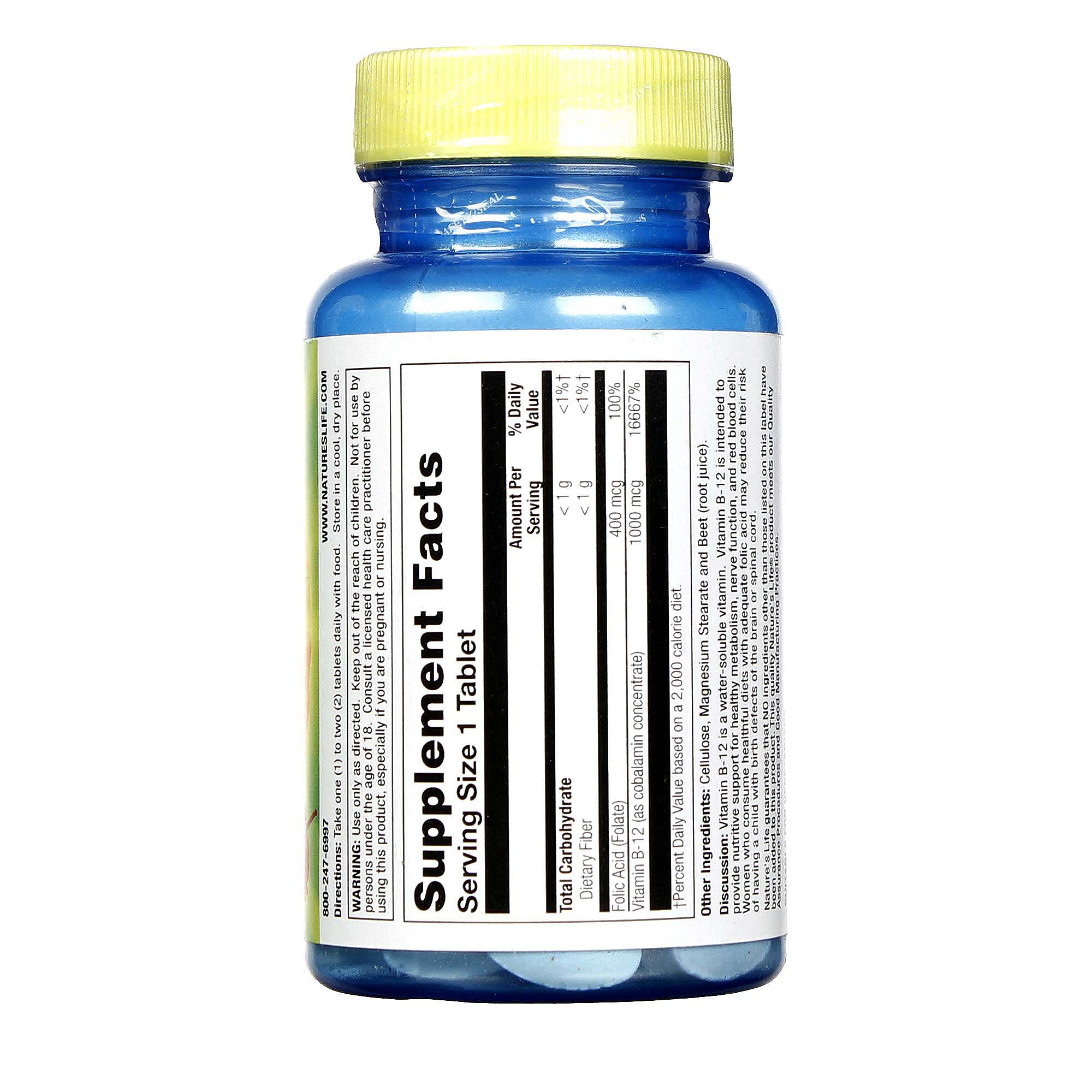 Comprar Nature's Life B-12 1000 mcg 50 Tabletes - Imagem 2
