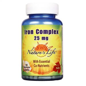 Comprar Nature's Life Complexos de ferro de 25 mg a 100 Cápsulas Vegetarianas