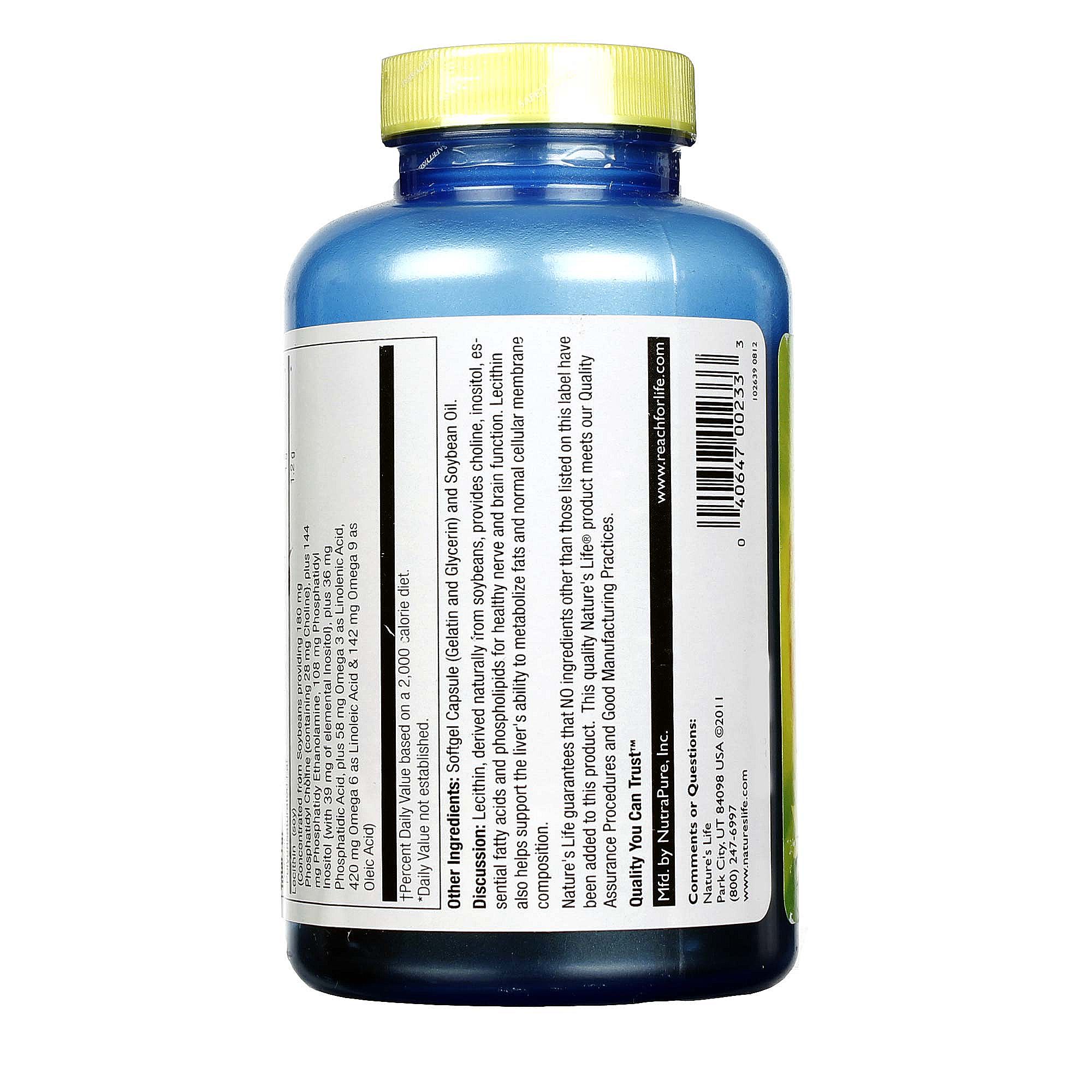 Comprar Nature's Life, Lecitina 1.200 mg - 100 Cápsulas - Imagem 3