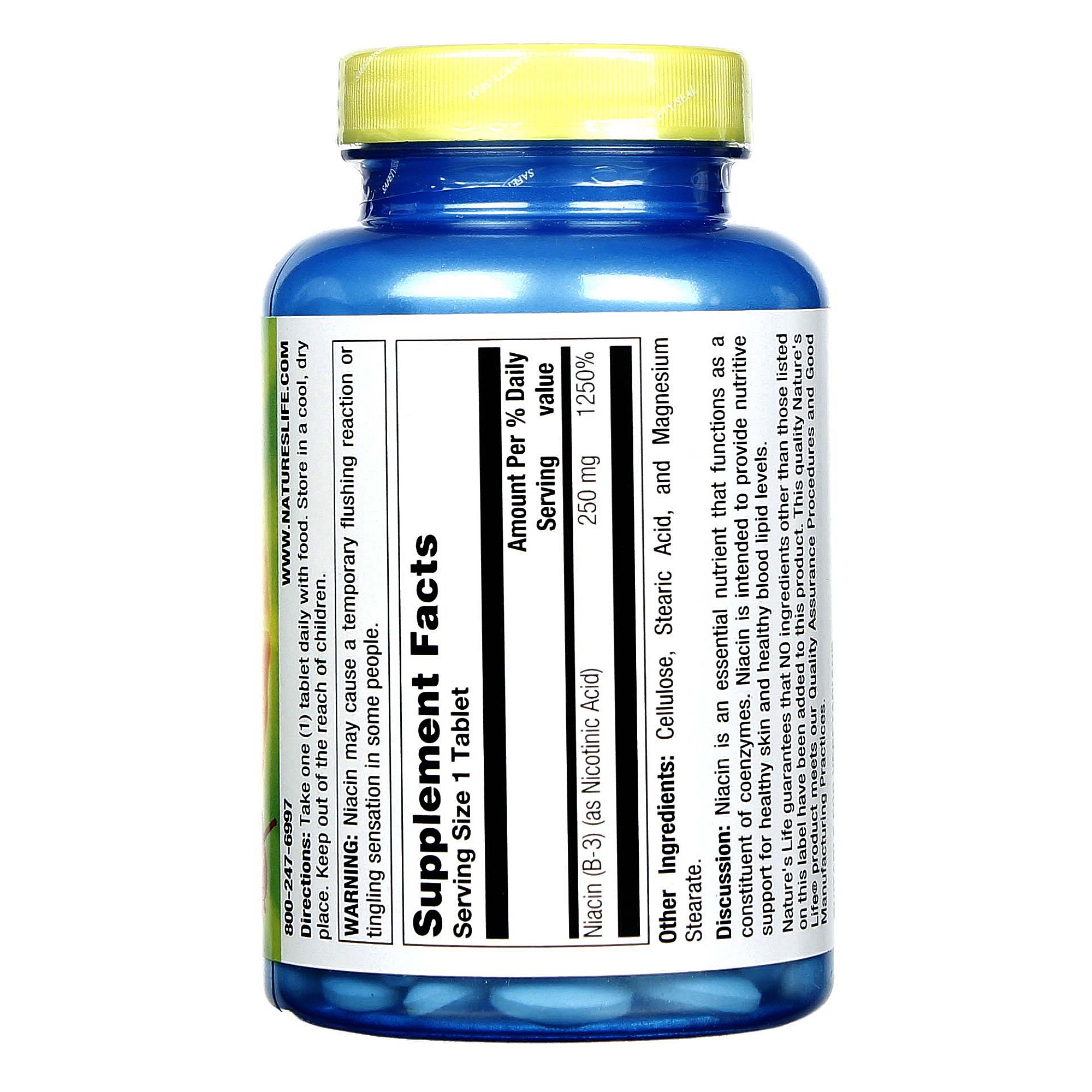 Comprar Nature's Life Niacina 250 mg 250 Tabletes - Imagem 2