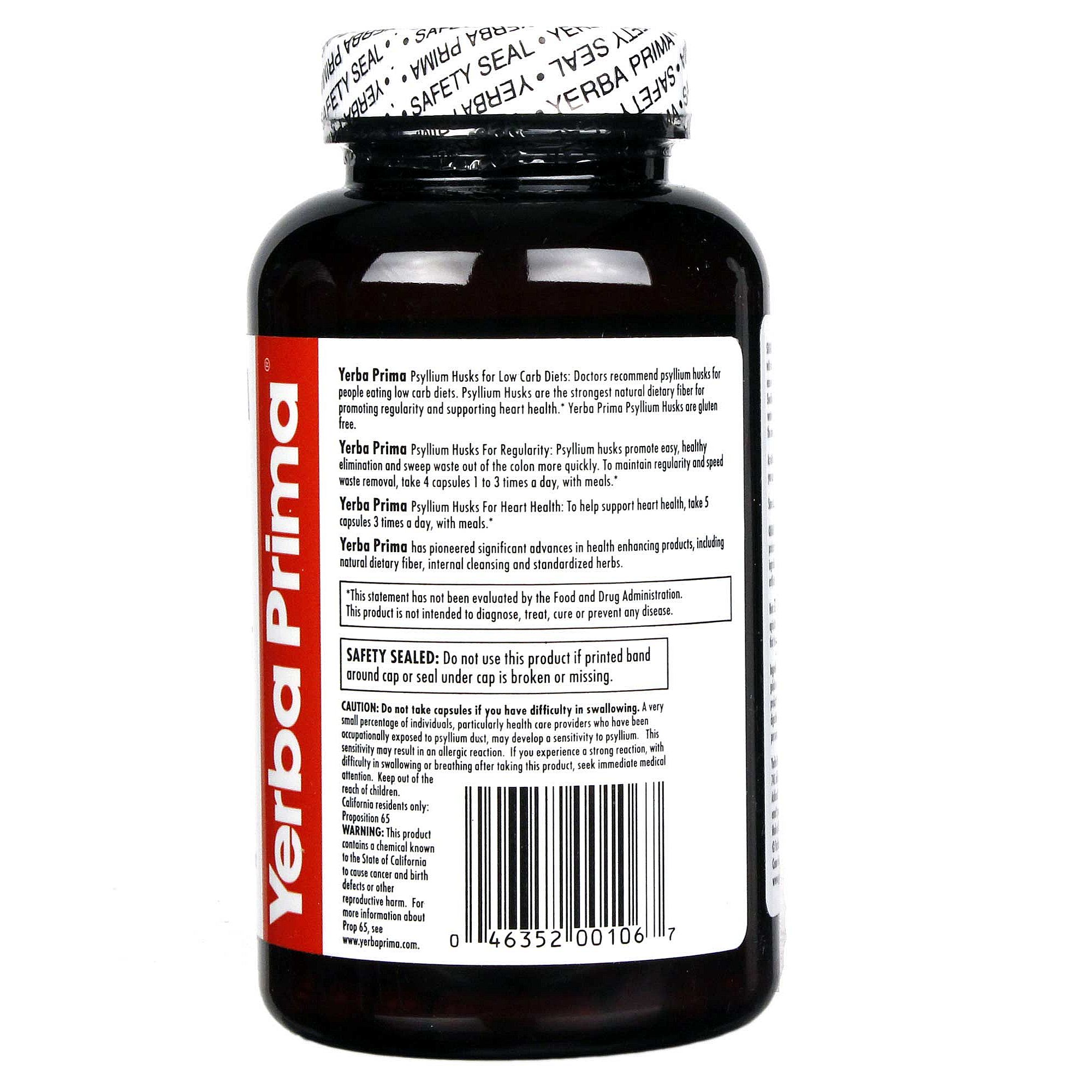 Comprar Yerba Prima, Casca de Psyllium - 180 Cápsulas - Imagem 2