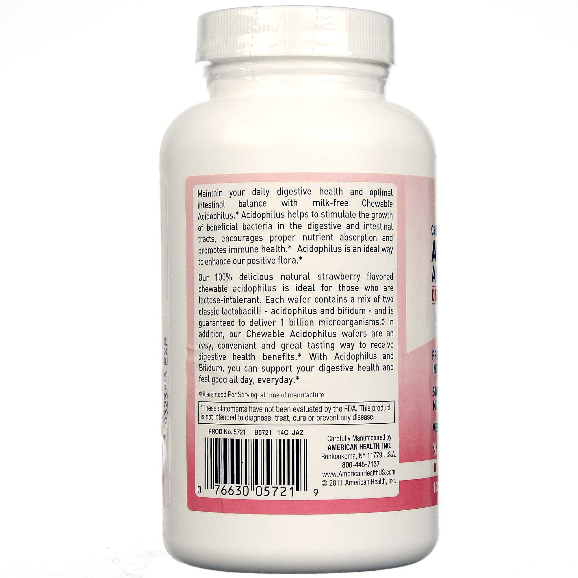 Comprar American Health, Acidophilus, Morango - 100 Pastilhas Mastigáveis - Imagem 3
