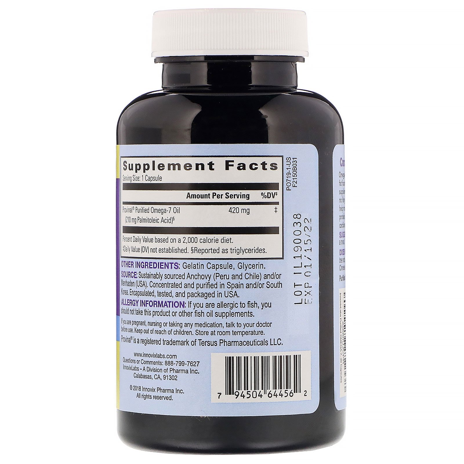 Comprar InnovixLabs, Omega-7 Purificado, 30 Cápsulas - Imagem 2