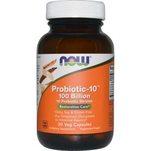 Comprar Now Foods, Probiotic-10, Restorative Care, 100 Bilhões, 30 Cápsulas Vegetais