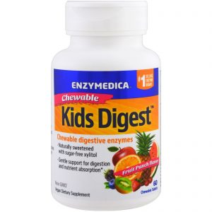 Comprar Enzymedica, Kids Digest, Enzimas Digestivas Mastigáveis, Ponche de Frutas, 60 Comprimidos Mastigáveis