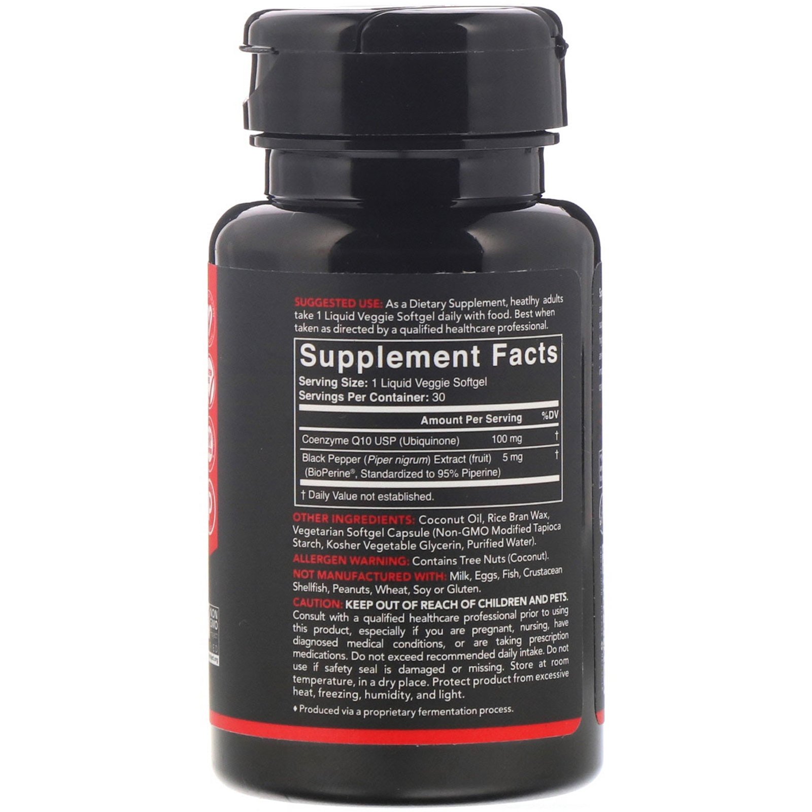 Comprar Sports Research, CoQ10 com BioPerine e óleo de coco, 100 mg, 30 Cápsulas Gelatinosas Vegetais - Imagem 2