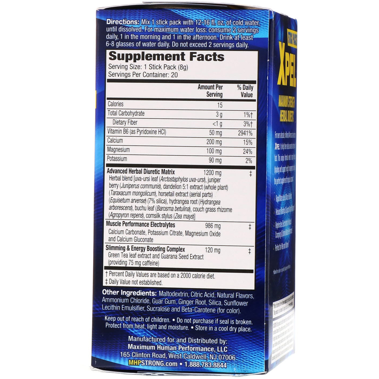 Comprar MHP, XPEL, Maximum Strength Herbal Diuretic, Pineapple Ginger, 20 Packs, 0.28 oz (8 g) - Imagem 2