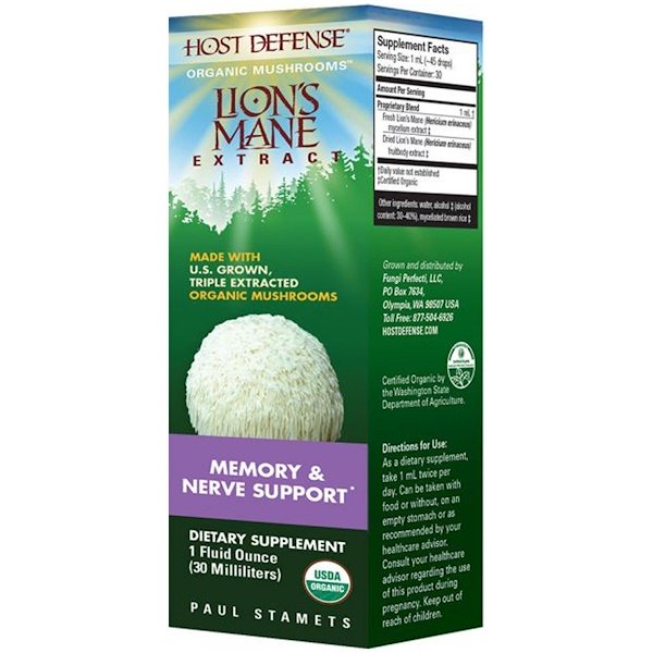 Comprar Fungi Perfecti, Extrato de Juba de Leão, Auxílio para Memória e Nervos, 1 fl oz (30ml)