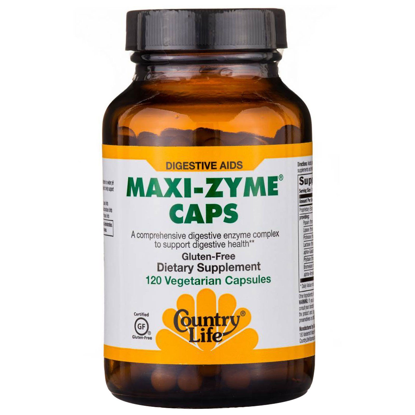 Comprar Country Life, Cápsulas Maxi-Zyme, 120 Cápsulas Vegetais
