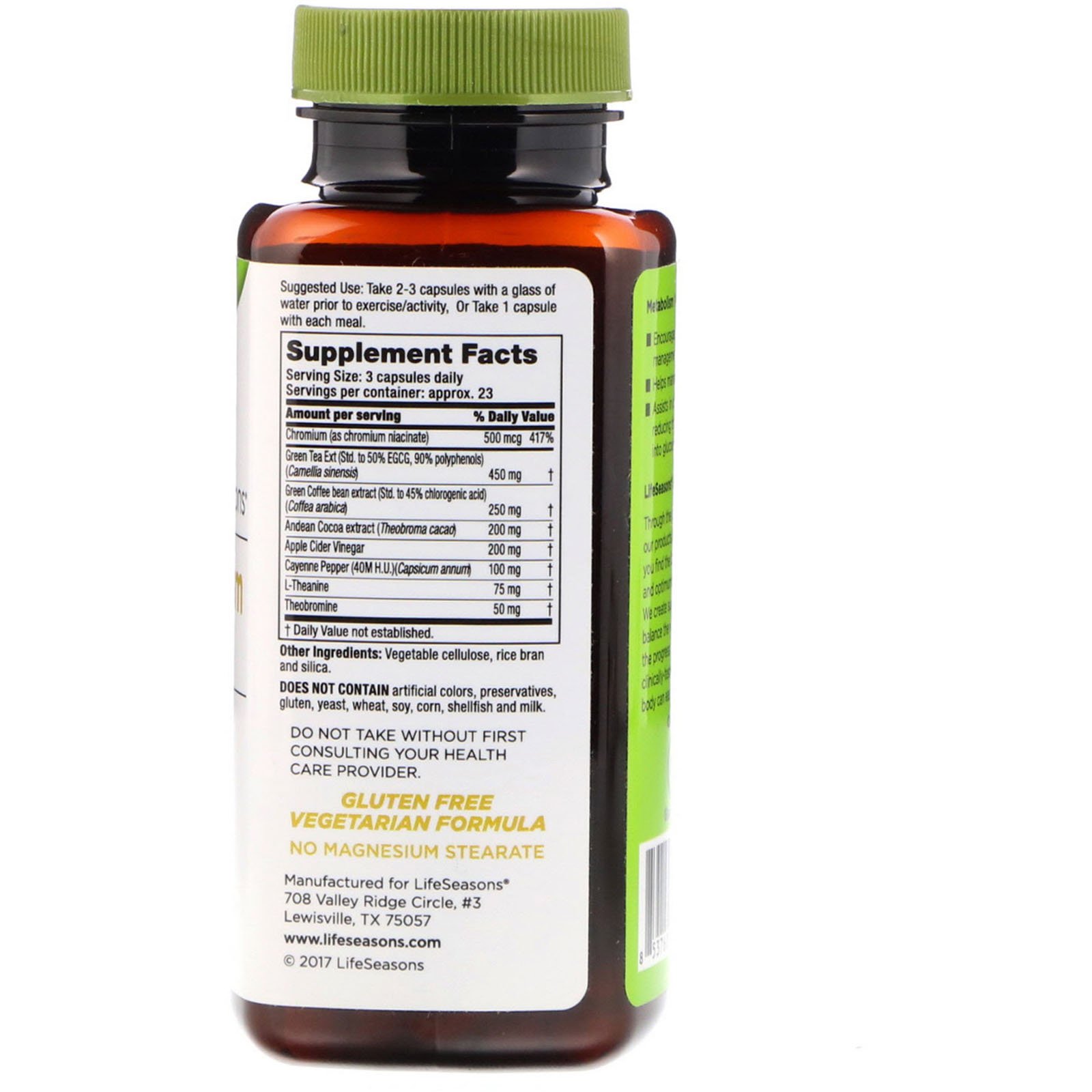 Comprar LifeSeasons, Metabolismo, Controle de Peso, 70 Cápsulas Vegetarianas - Imagem 2