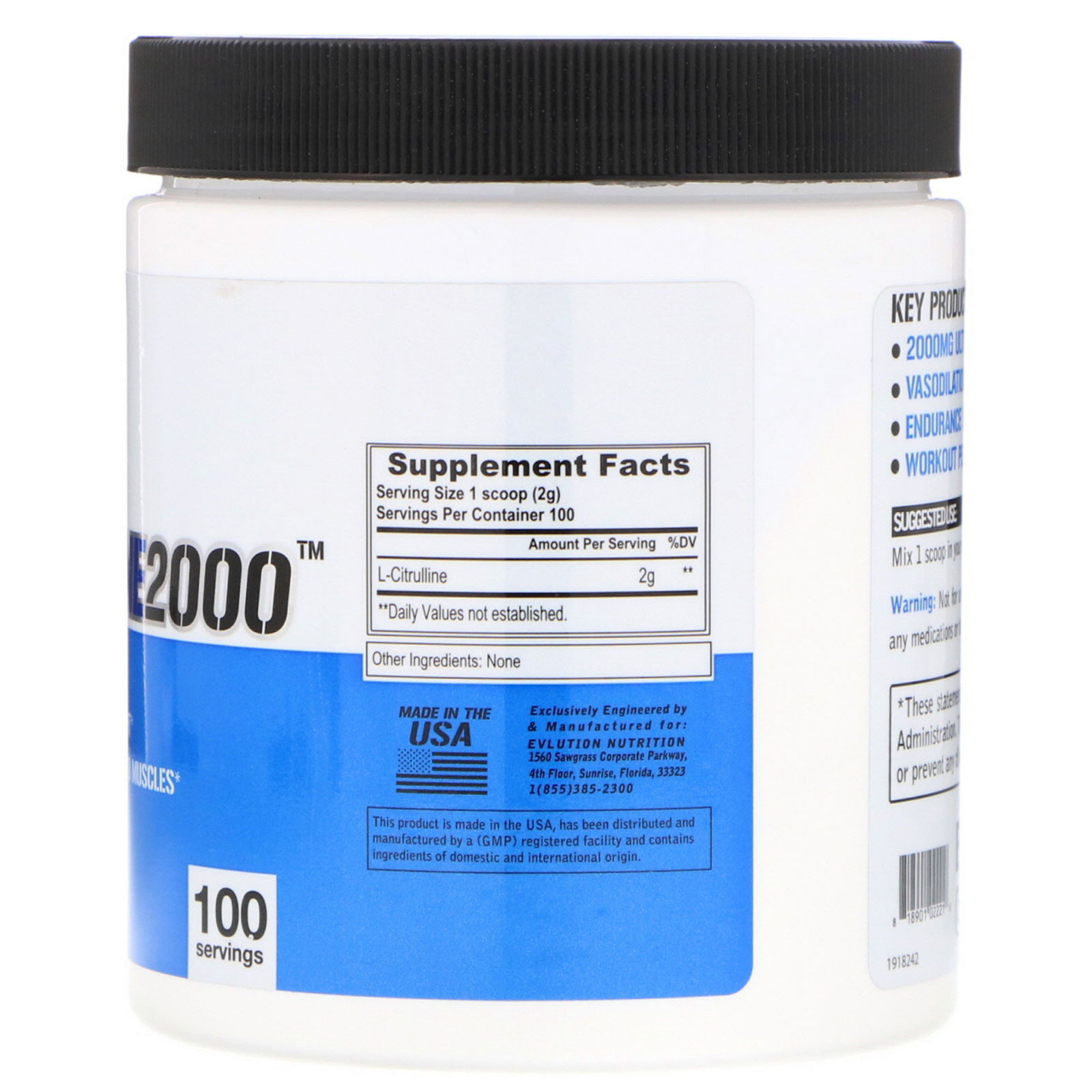 Comprar EVLution Nutrition, L-CITRULLINE2000, 7.1 oz (200 g) - Imagem 2