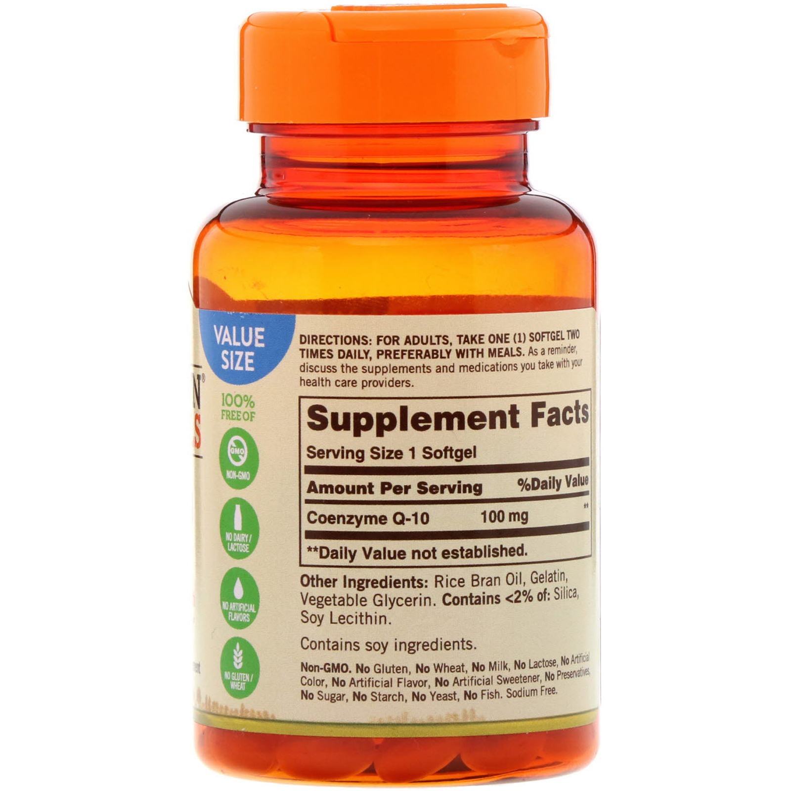Comprar Sundown Naturals, Co Q-10, 100 mg, 100 Cápsulas Gelatinosas - Imagem 2
