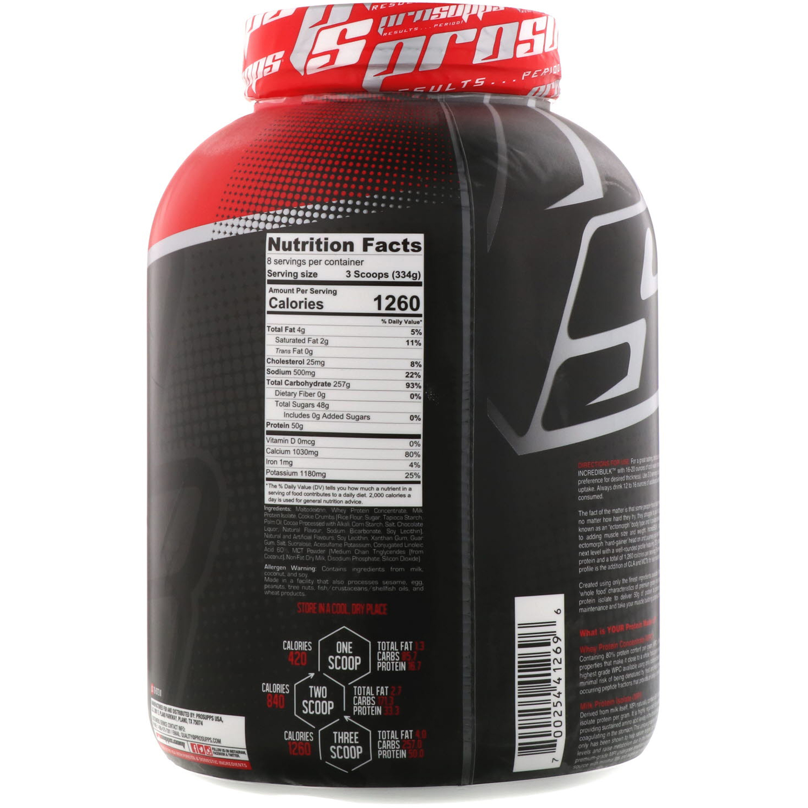 Comprar ProSupps, Incredibulk, Biscoitos e Creme, 2.722 g - Imagem 2