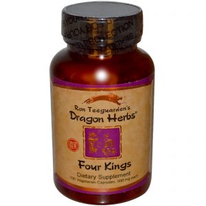 Comprar Dragon Herbs, Four Kings, 500 mg Cada, 100 Cápsulas Vegetais