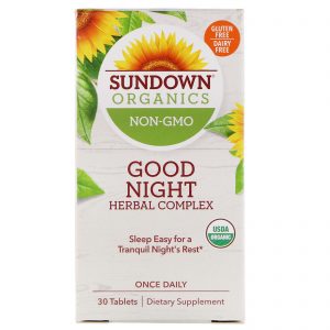Comprar Sundown Organics, Good Night Complexo Herbal, 30 Comprimidos